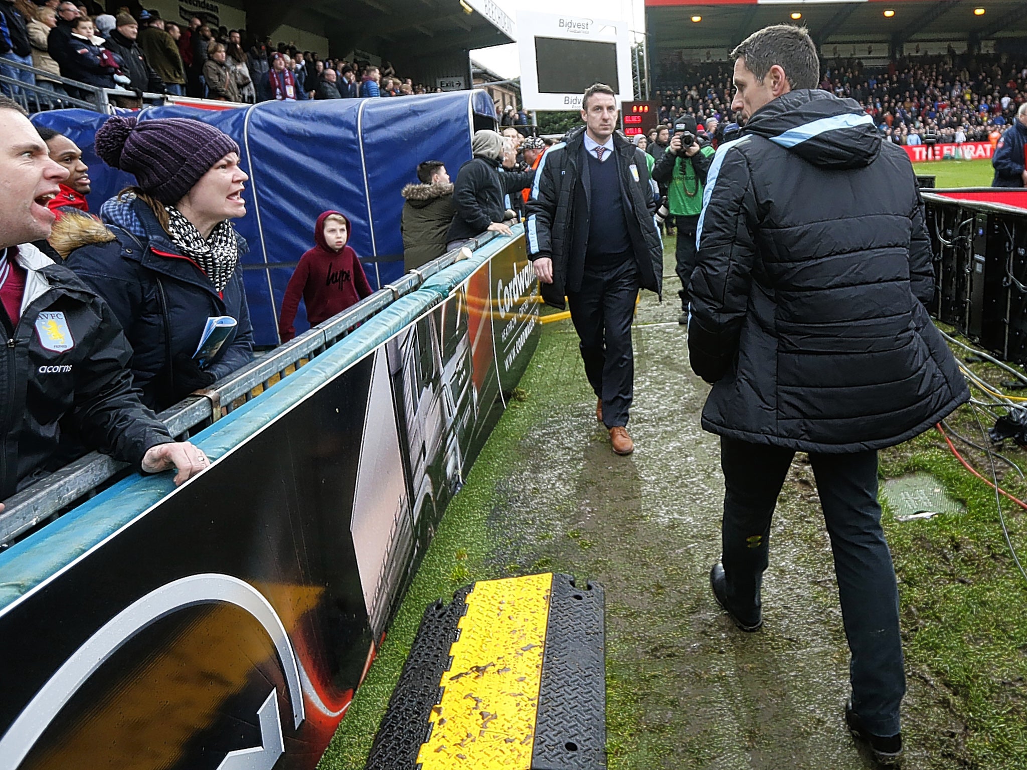 Aston Villa fans abusing Remi Garde after the draw