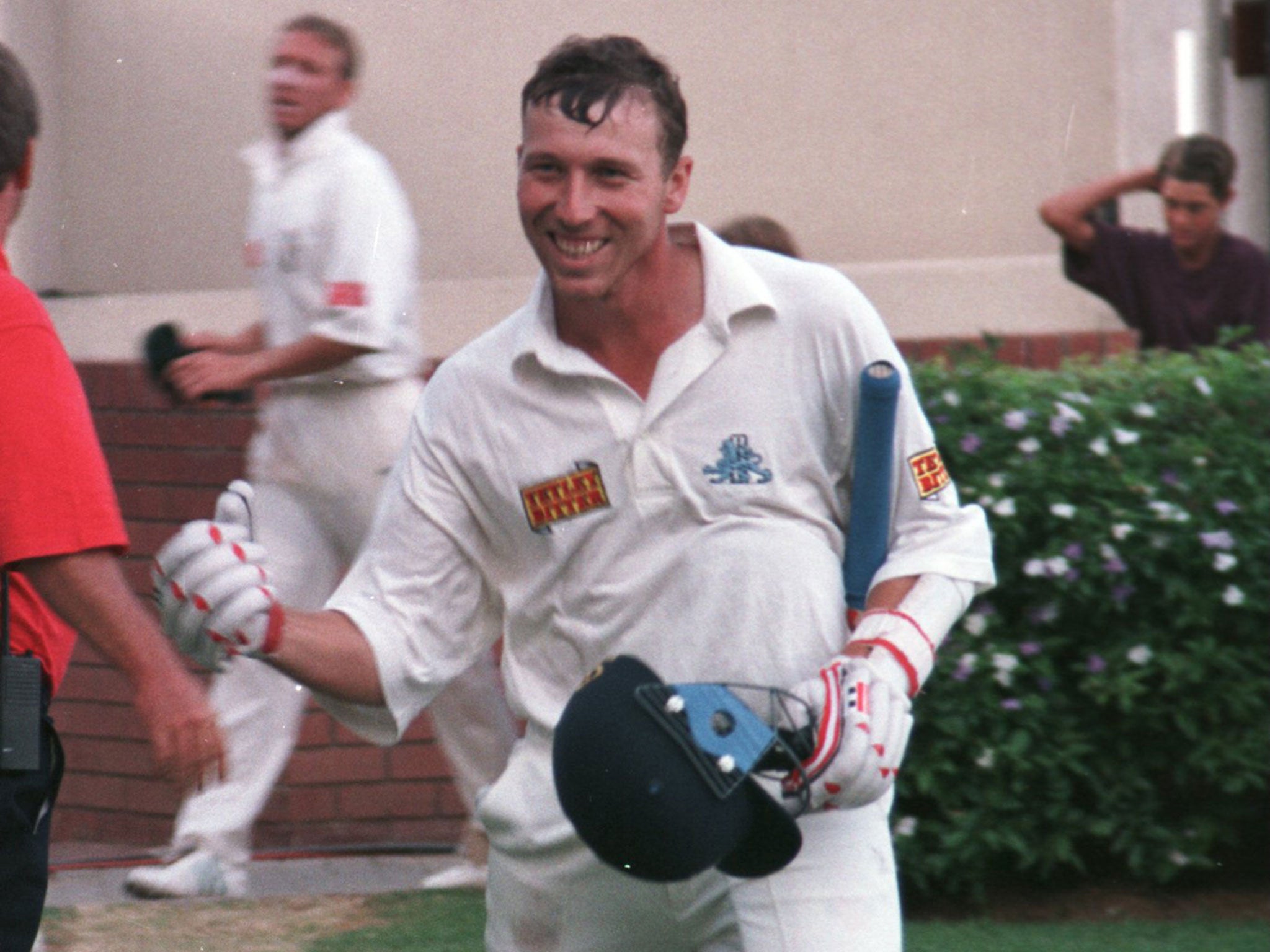 The England opener celebrates after his 185 not out secured an unlikely draw