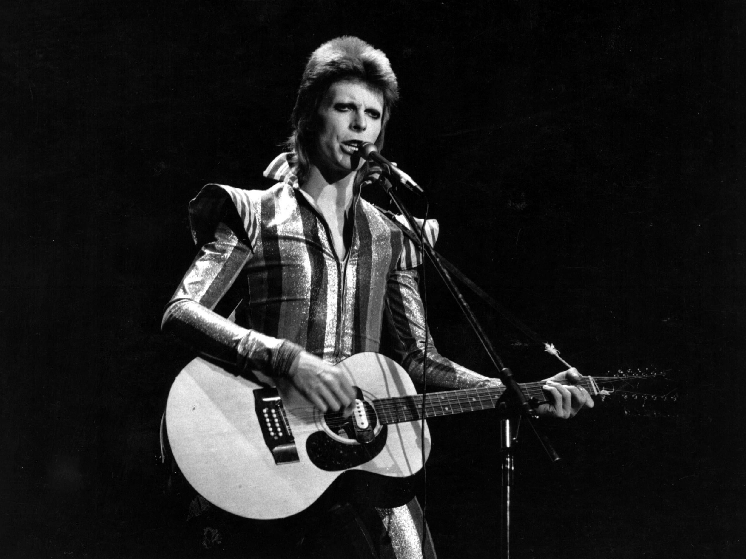 David Bowie performing his final concert as Ziggy Stardust at the Hammersmith Odeon, London