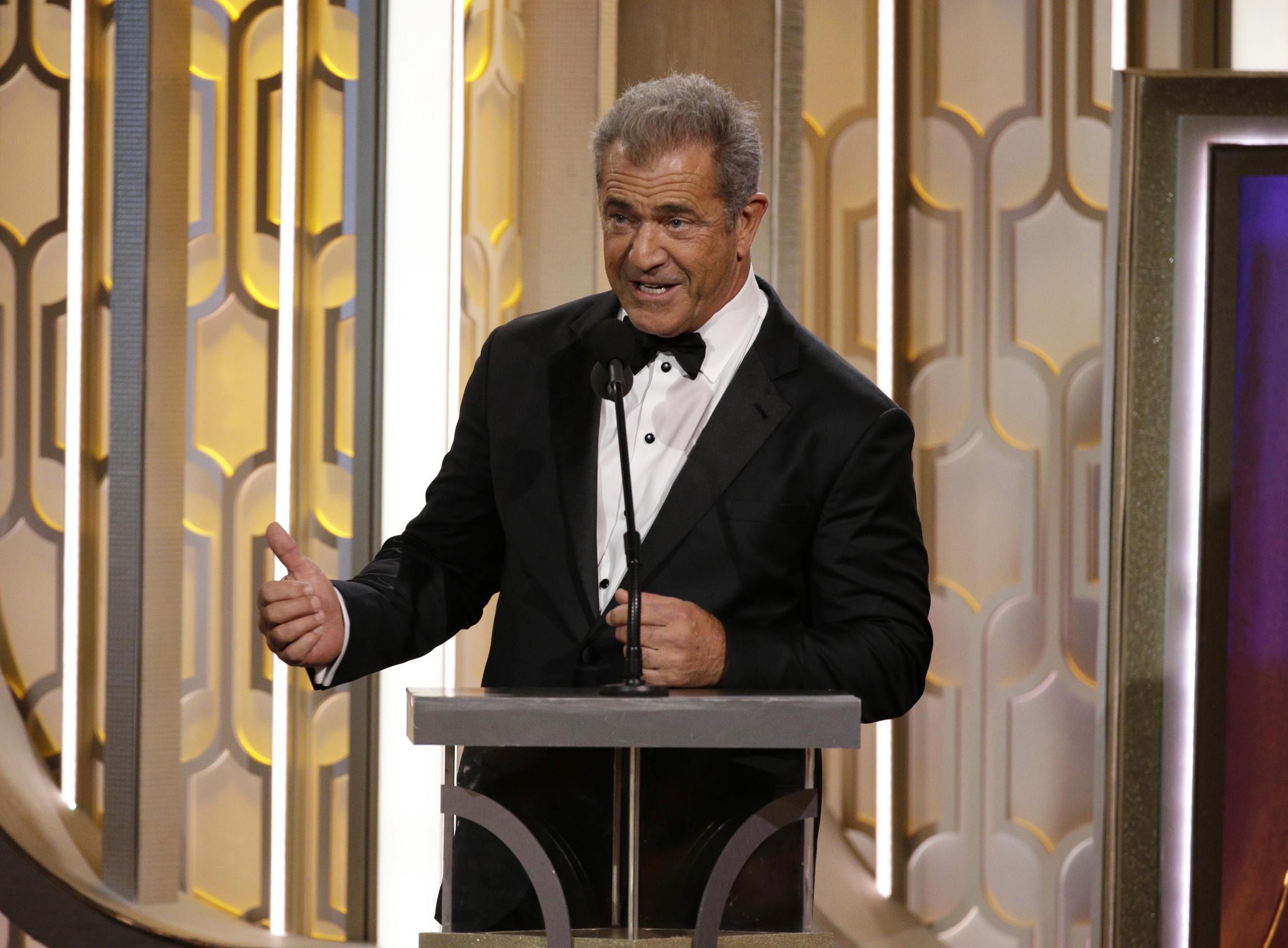 Mel Gibson introduces the nominated film, “Mad Max: Fury Road" (Picture: AP)