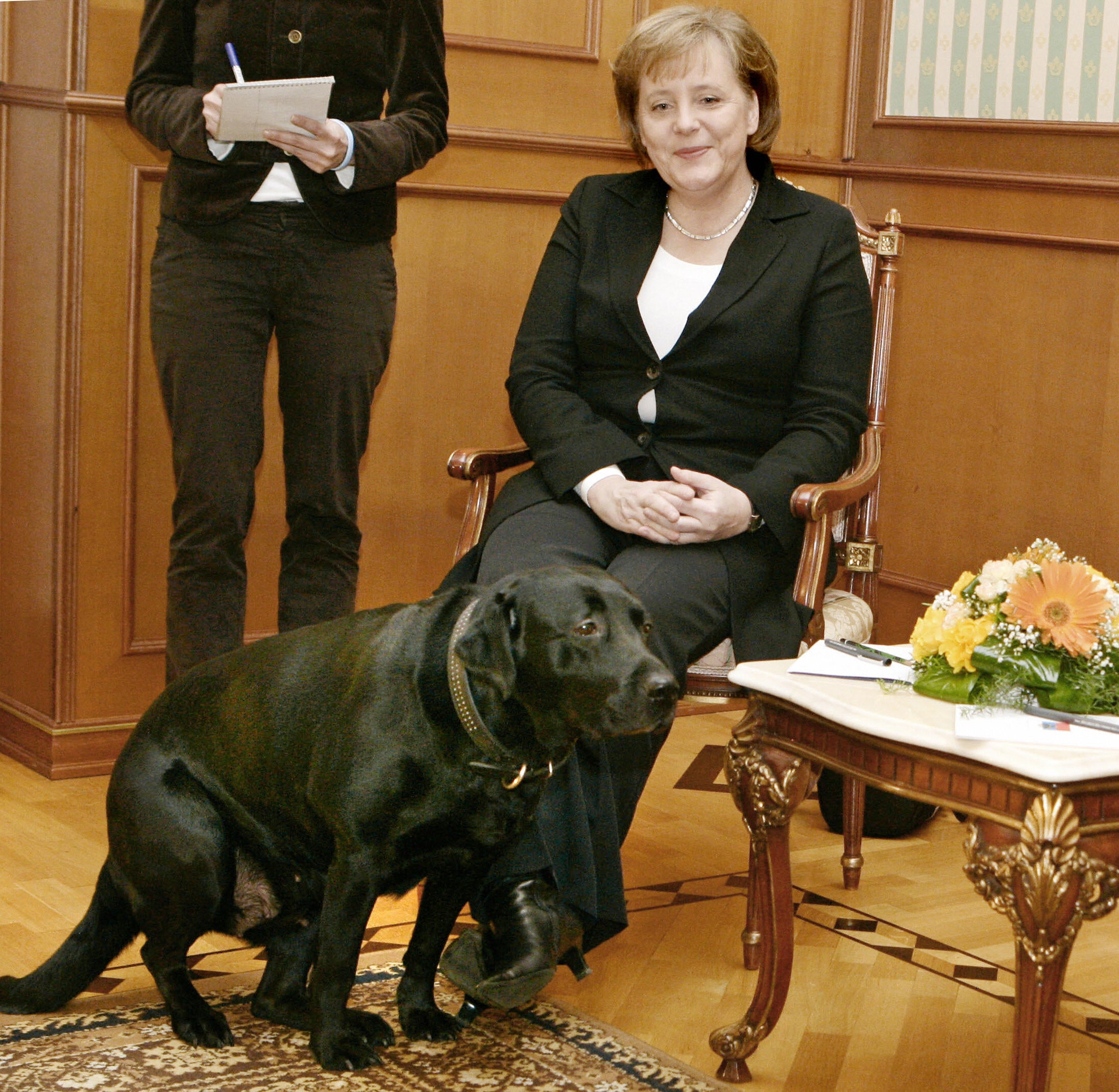 Merkel, who is famously terrified of dogs, kept quiet over the 2007 incident but it was widely believed that Putin had been attempting to intimidate and embarrass the German leader