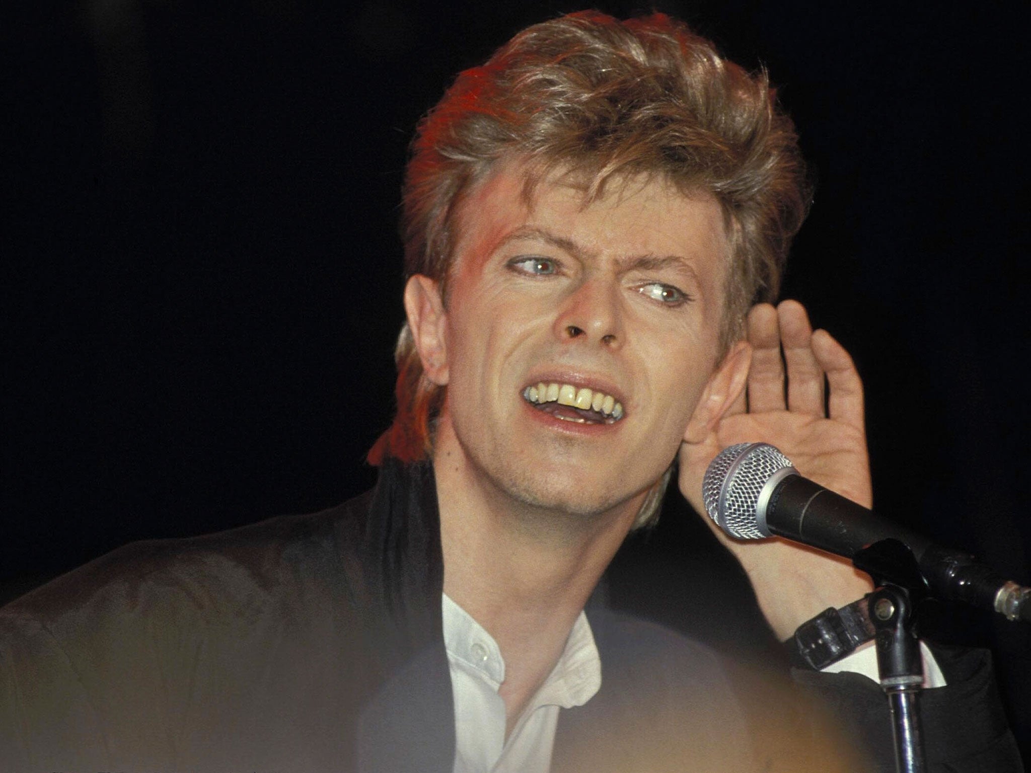 David Bowie performs at Sydney Entertainment Centre during his Glass Spider tour in 1987