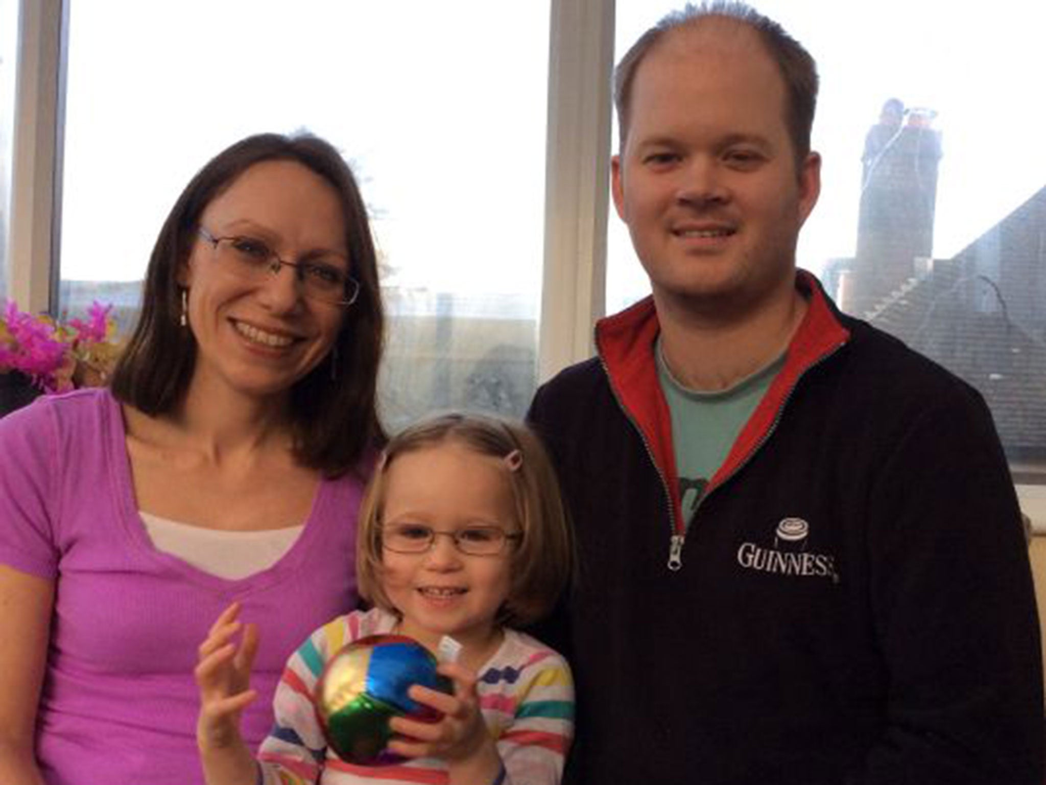 Jessica Wright, an early success story from the 100,000 Genomes Project, with her parents Kate and Simon