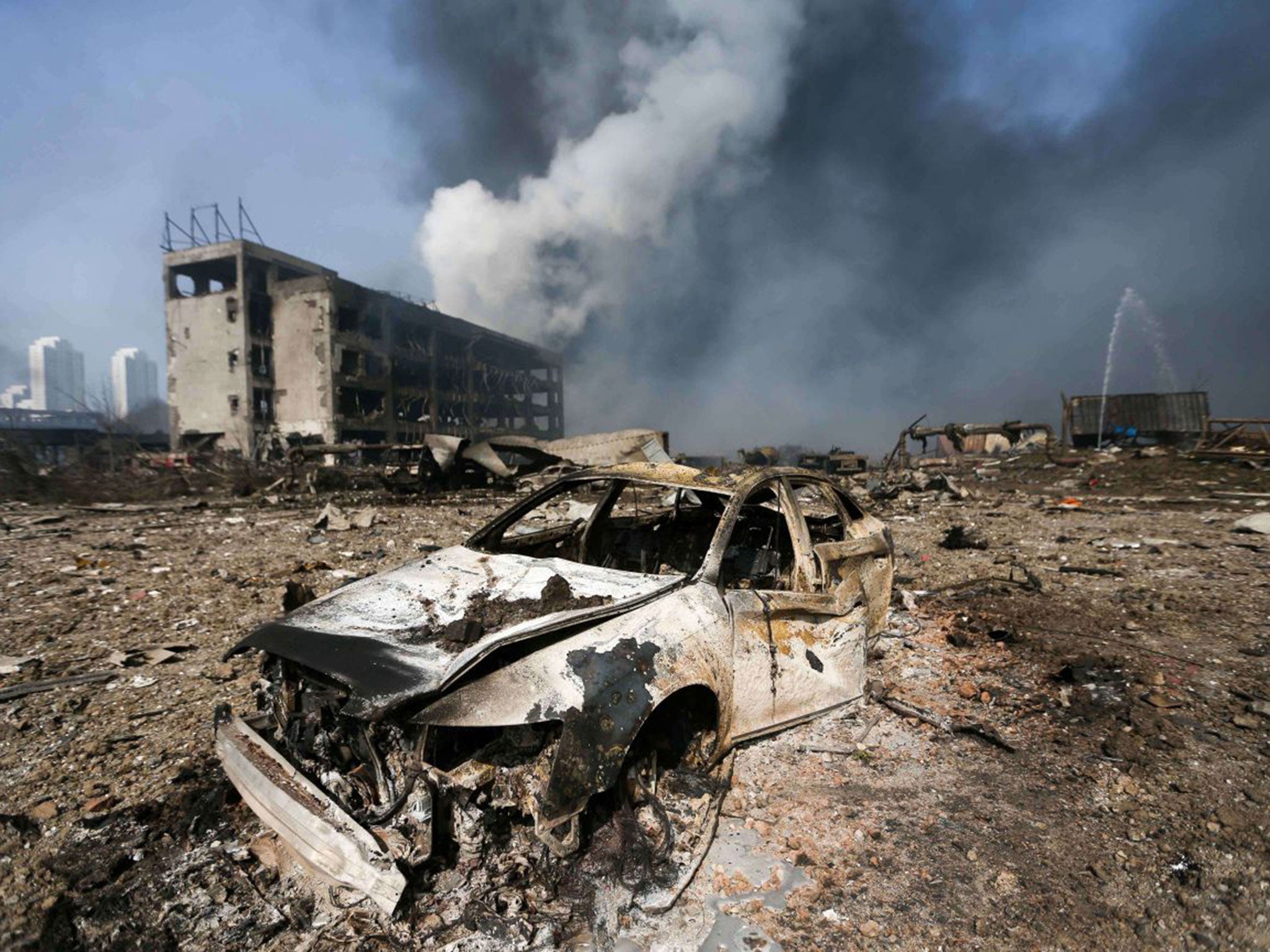 Aftermath of the Tianjin disaster, which killed 173 people and left almost 800 injured