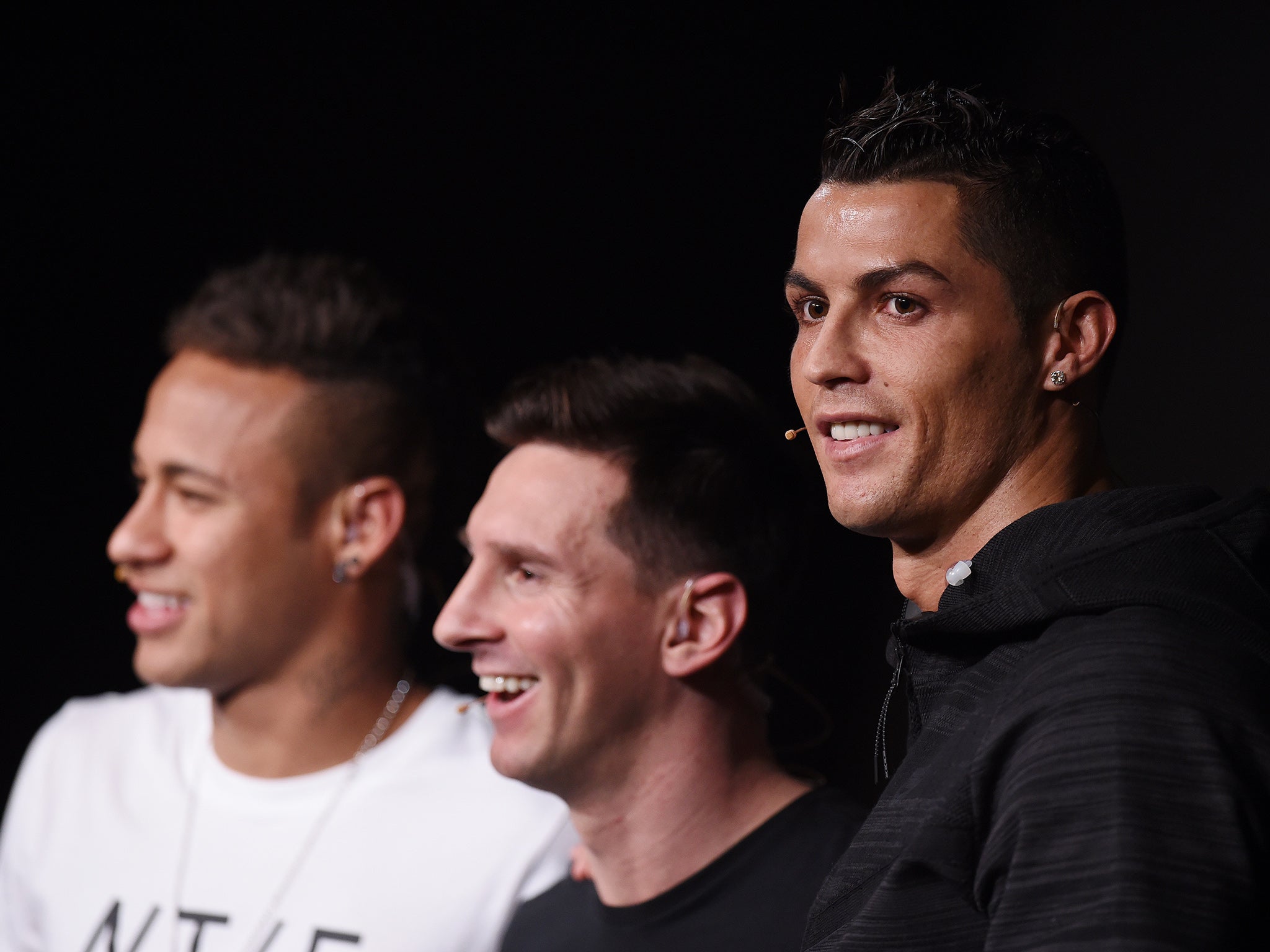 Neymar, Lionel Messi and Cristiano Ronaldo