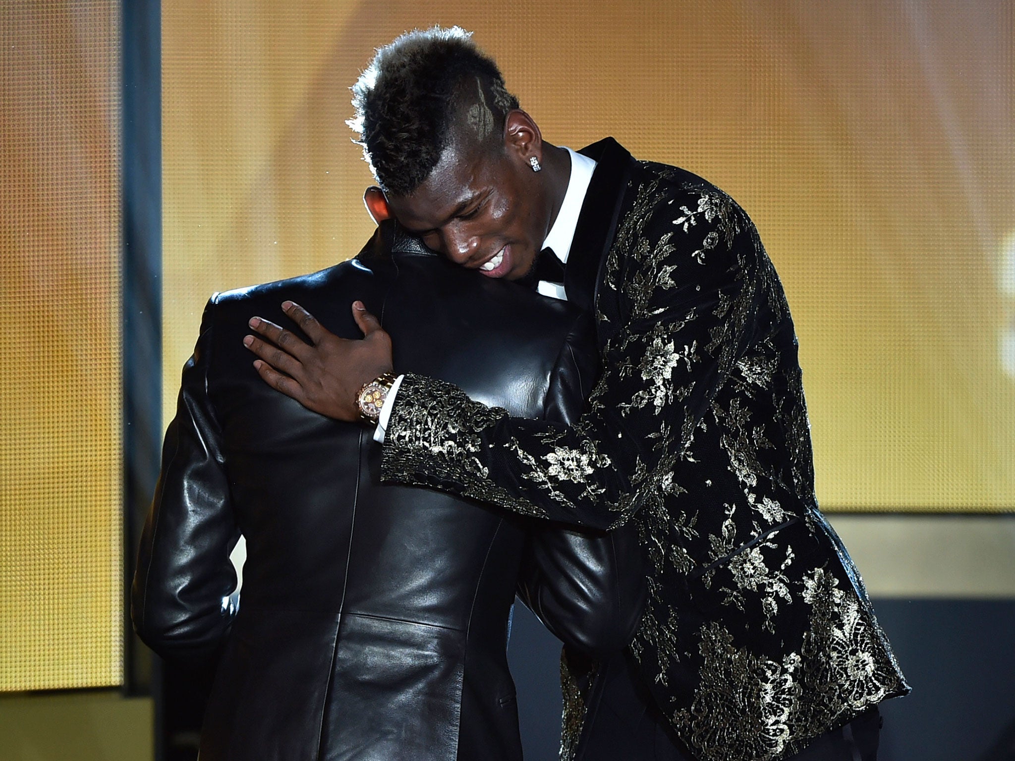 Paul Pogba and Samuel Eto'o at the Fifa Ballon d'Or awards