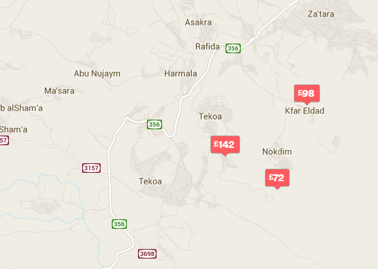 A screenshot of places available to rent near Tekoa