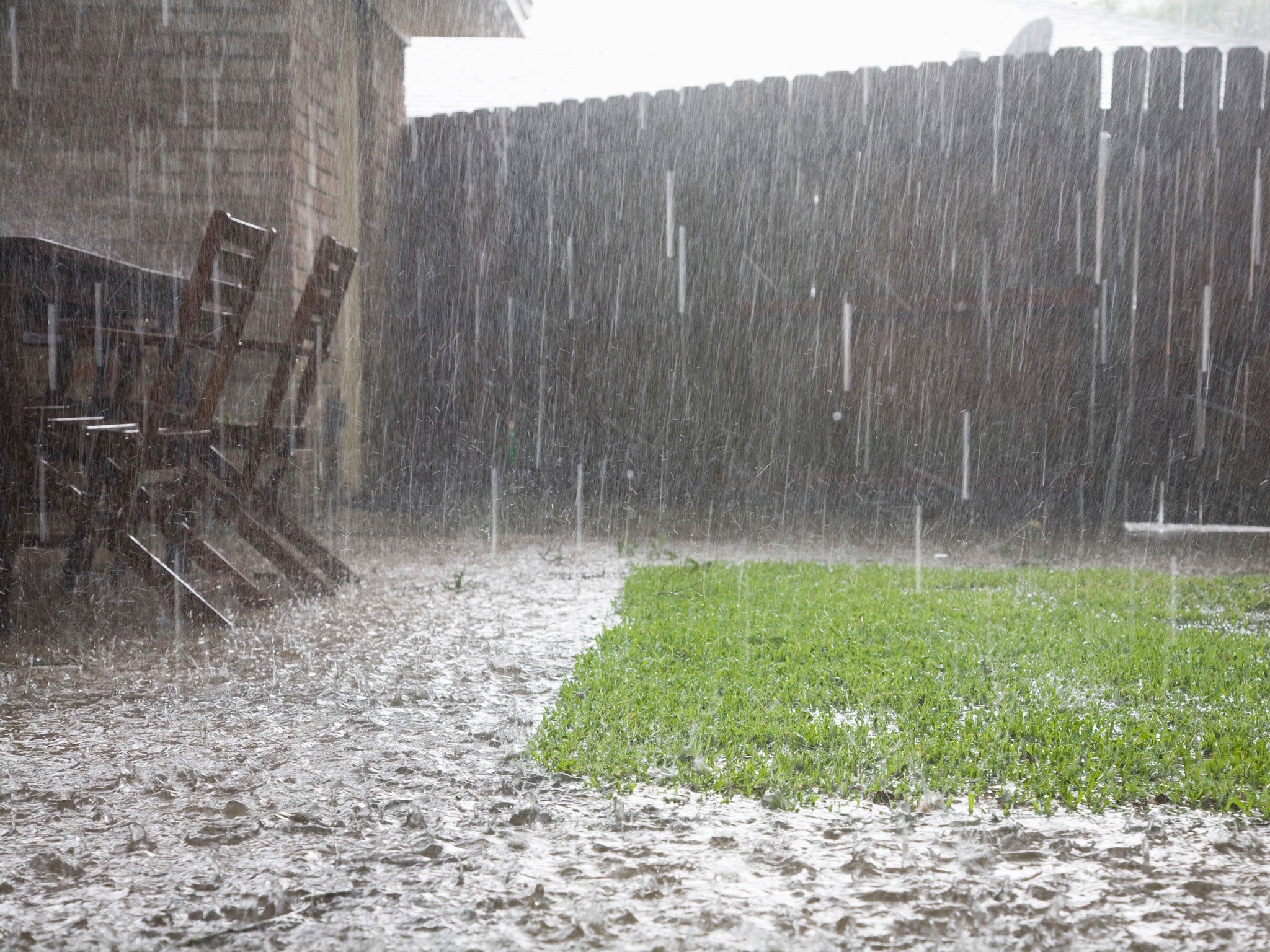 Any route you regularly take over grass will quickly deteriorate in heavy rain