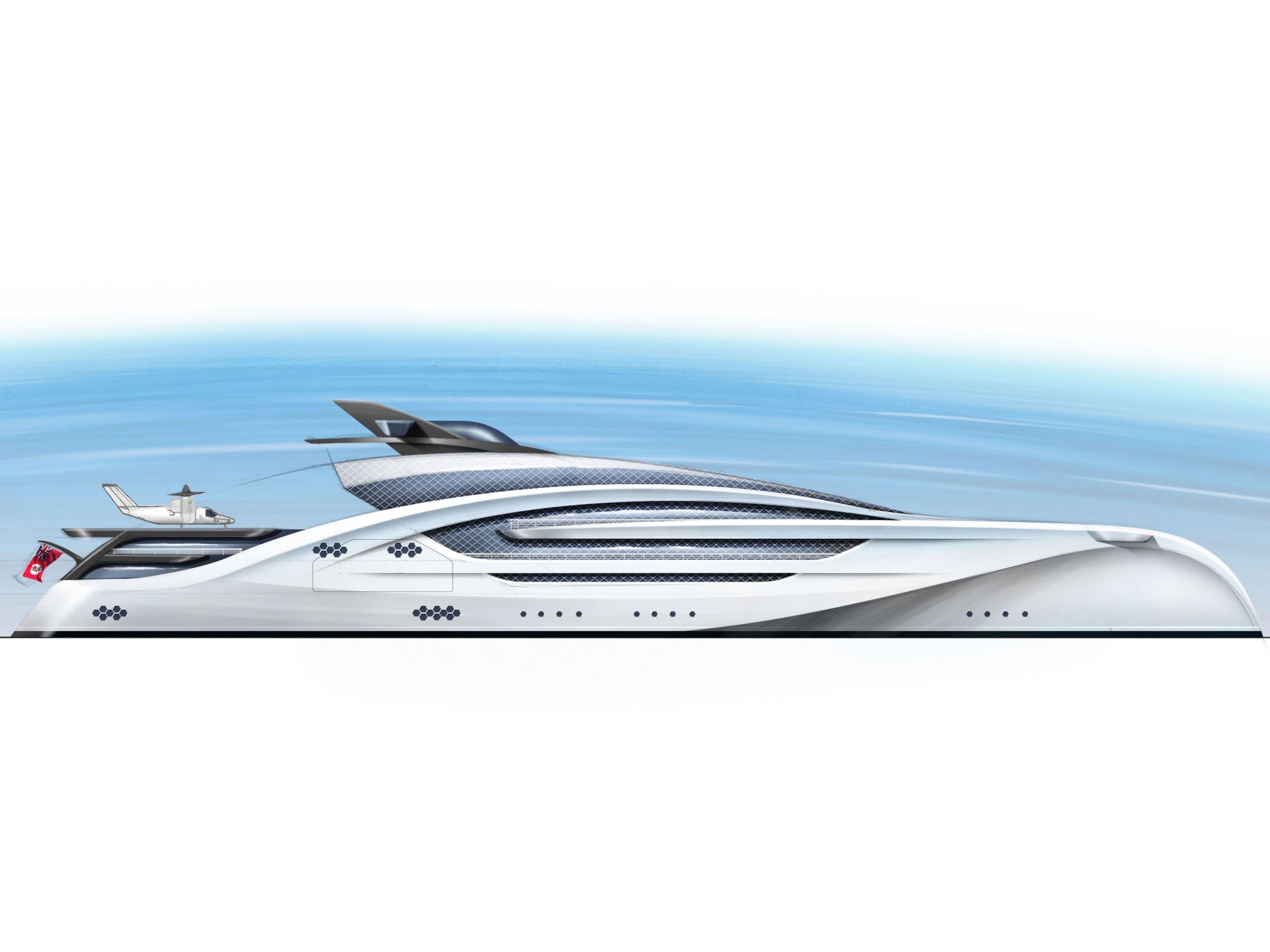 Concept drawing for the new superyacht model