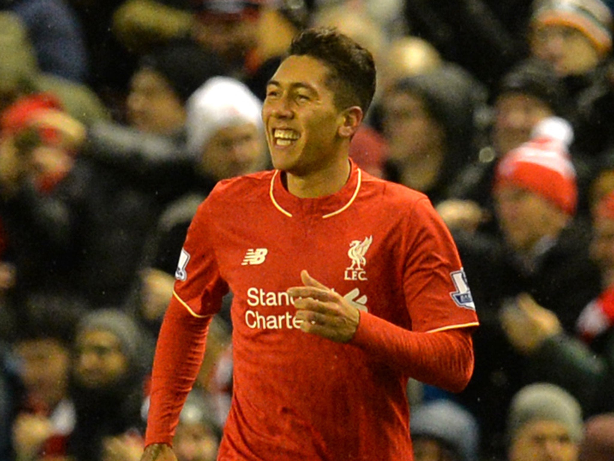 Roberto Firmino in action for Liverpool