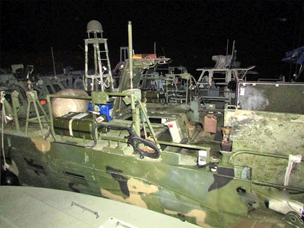 US Navy boats in custody at an undisclosed location in Iran