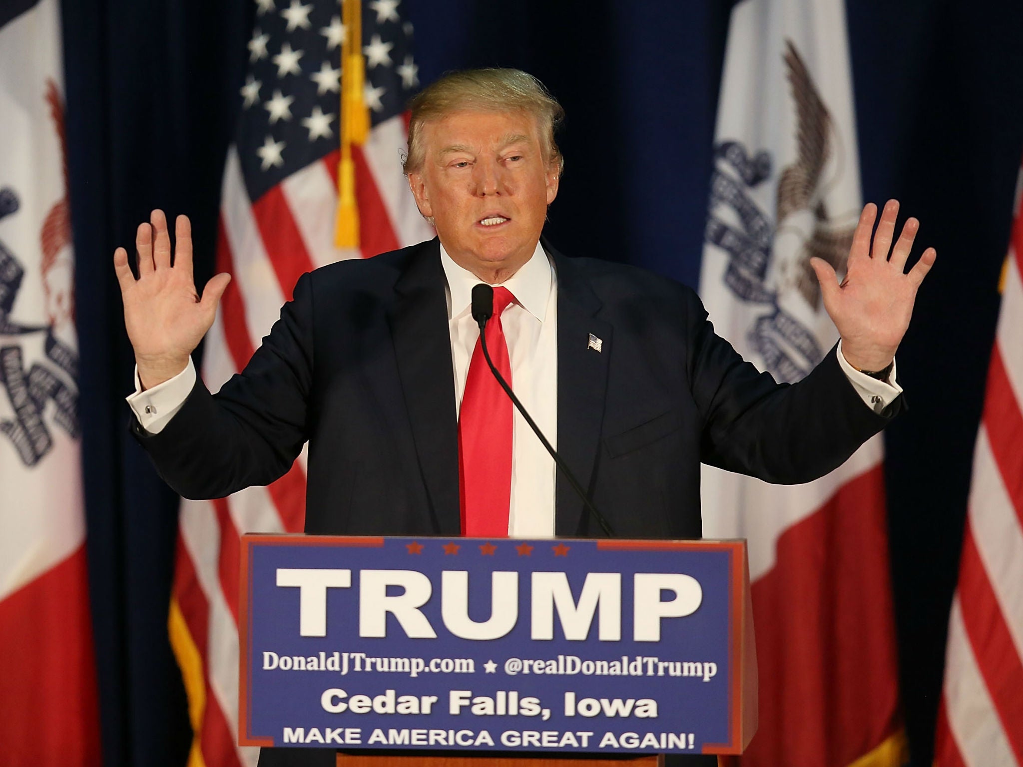 Trump rallying in Iowa on January 12