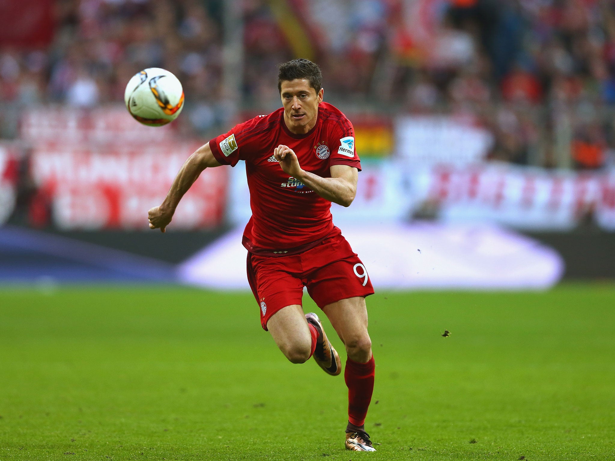 Robert Lewandowski in action for Bayern Munich