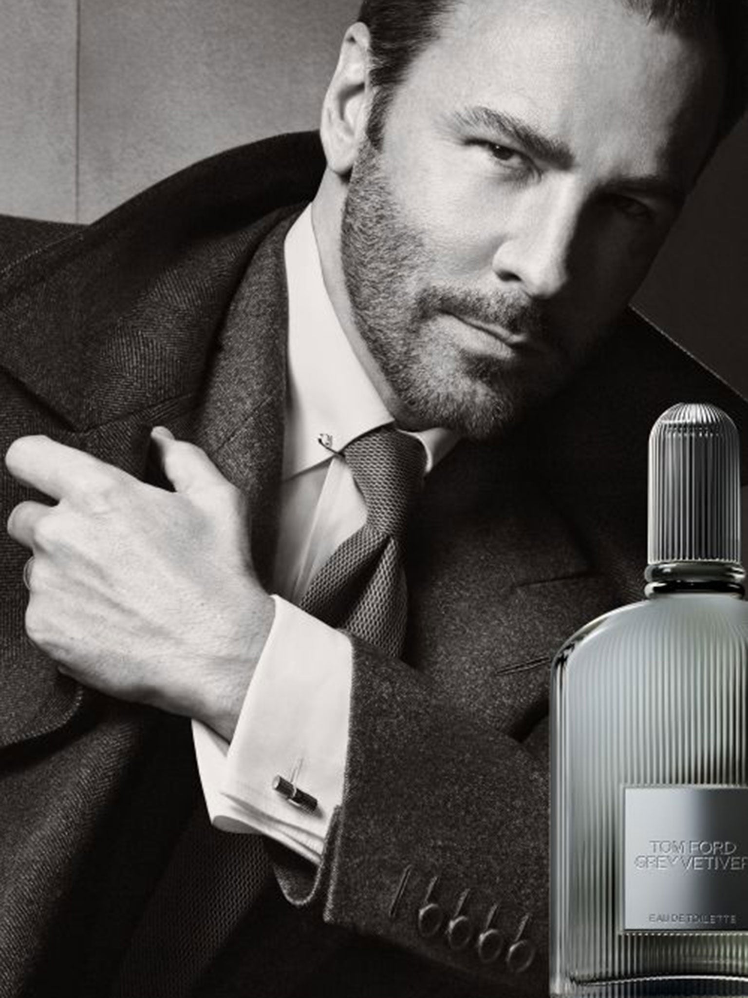 Tom Ford has a successful men’s grooming line and features in his own advertising