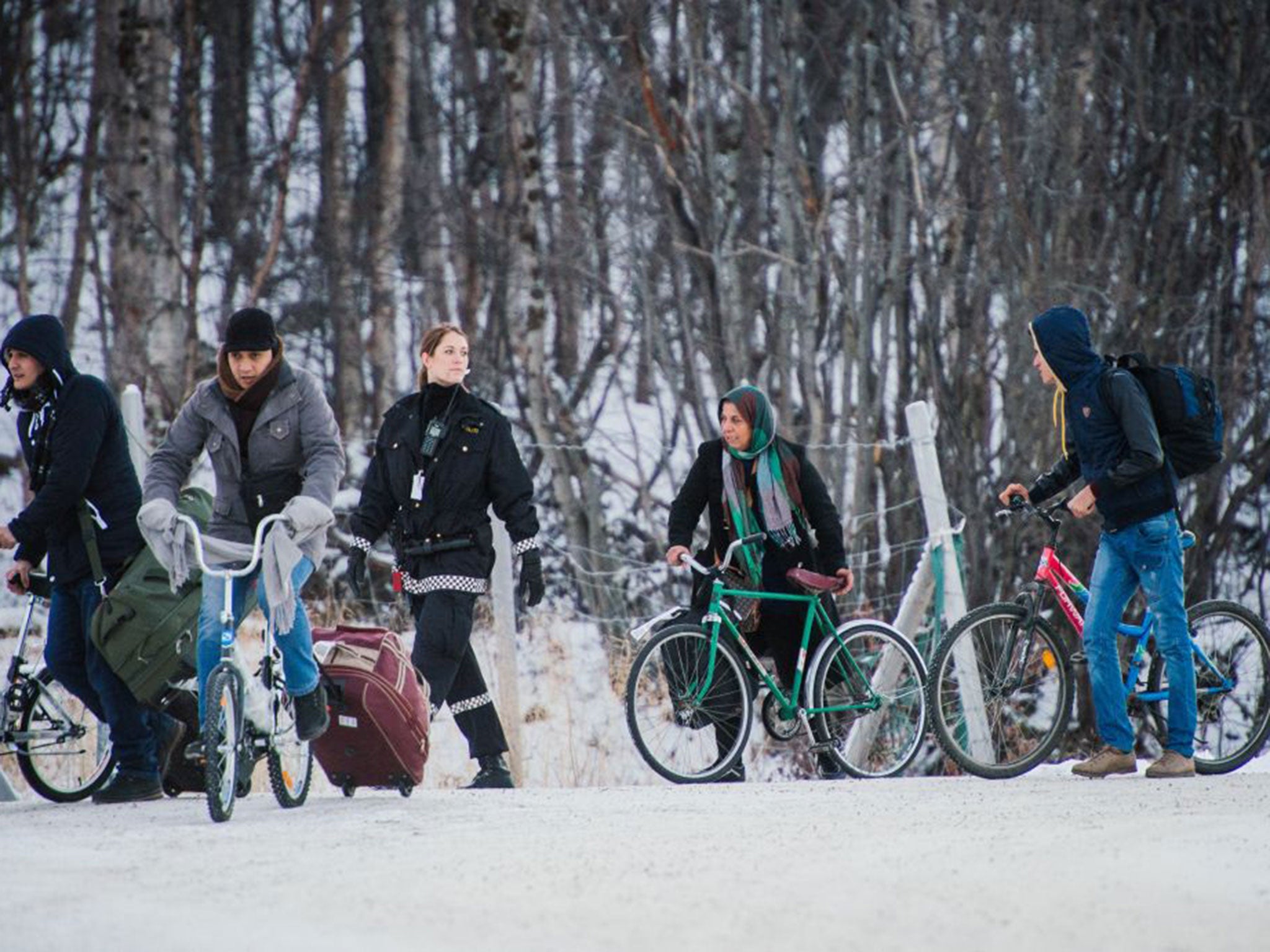 Most of the refugees using bicycles to cross the border at Storskog are originally from Syria