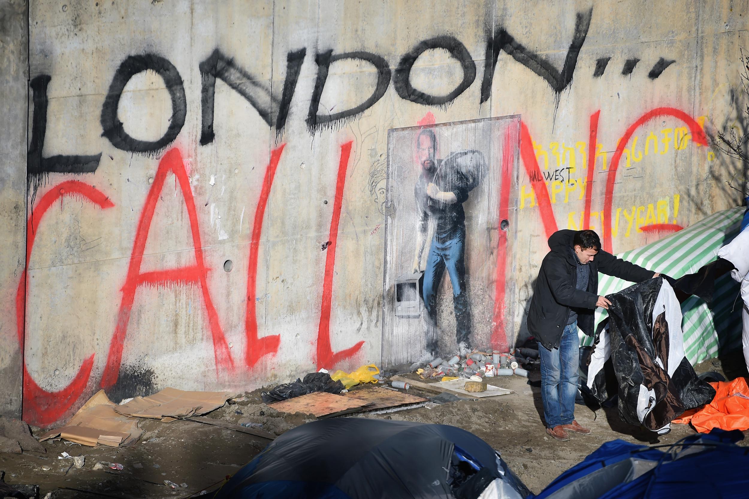 Graffiti at the Calais refugee and migrant camp