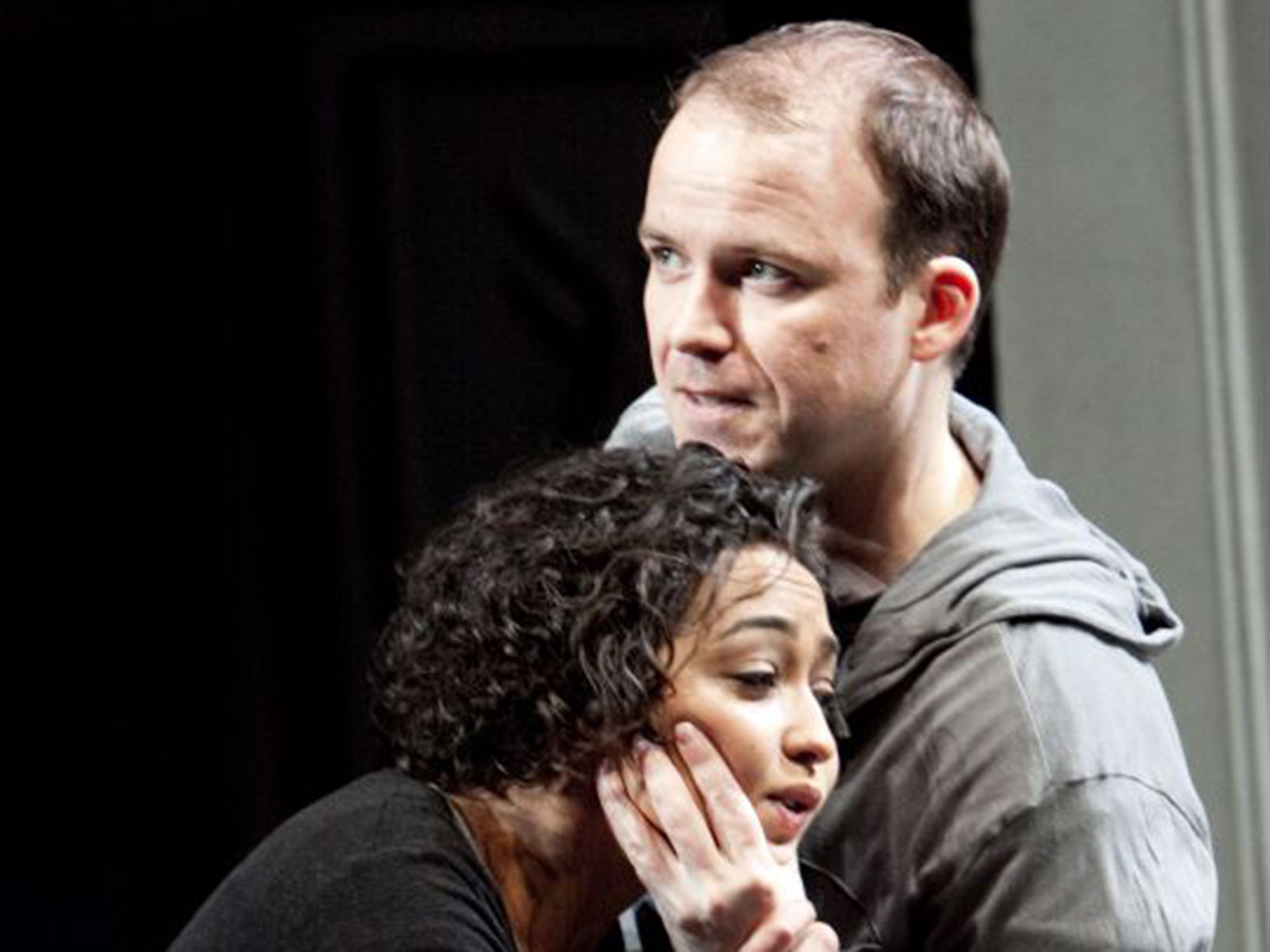 Ruth Negga as Ophelia, with Rory Kinnear