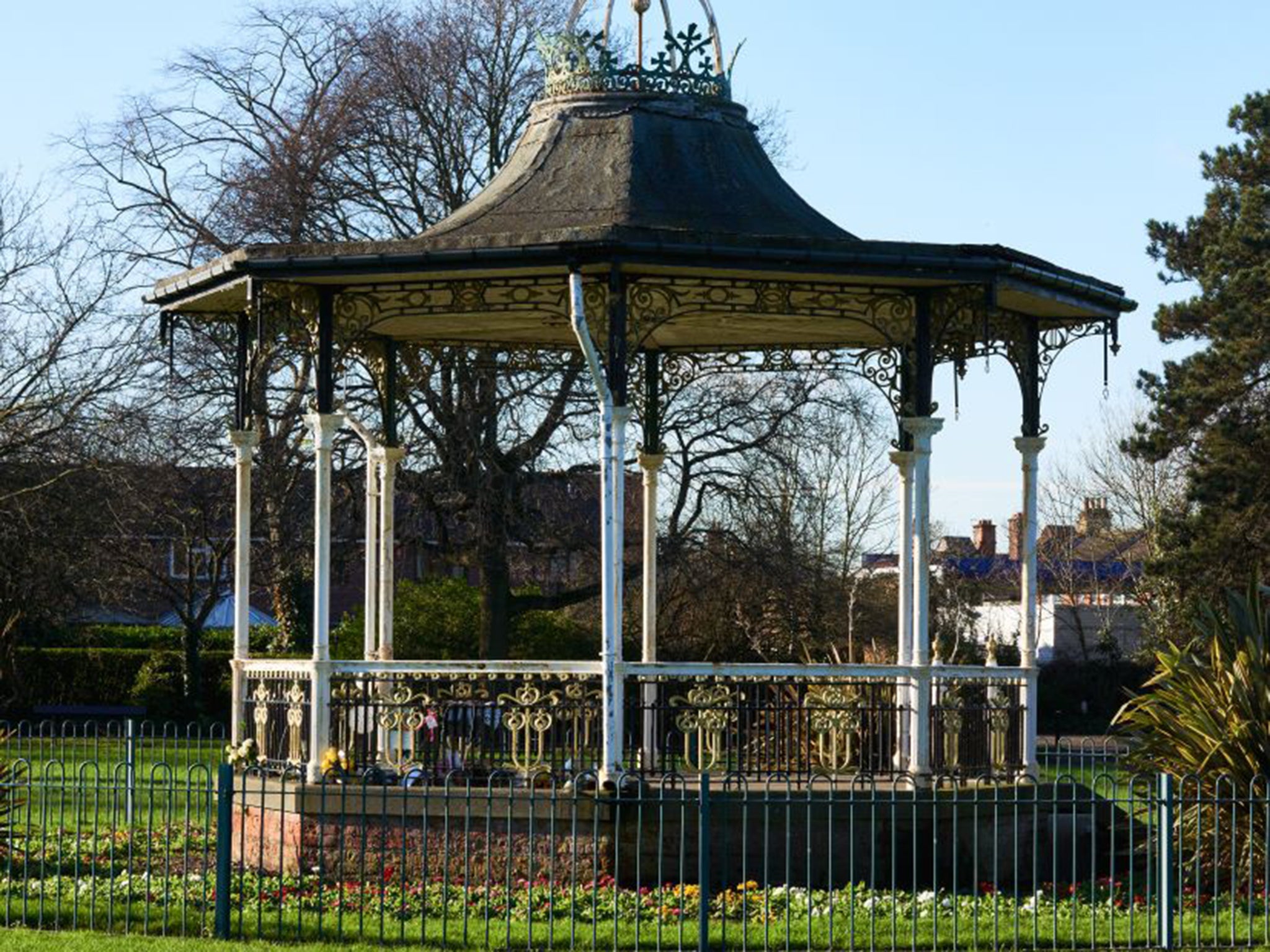 The bandstand in Croydon Road Recreation Ground, Beckenham, where Bowie staged a festival with Mary Finnigan