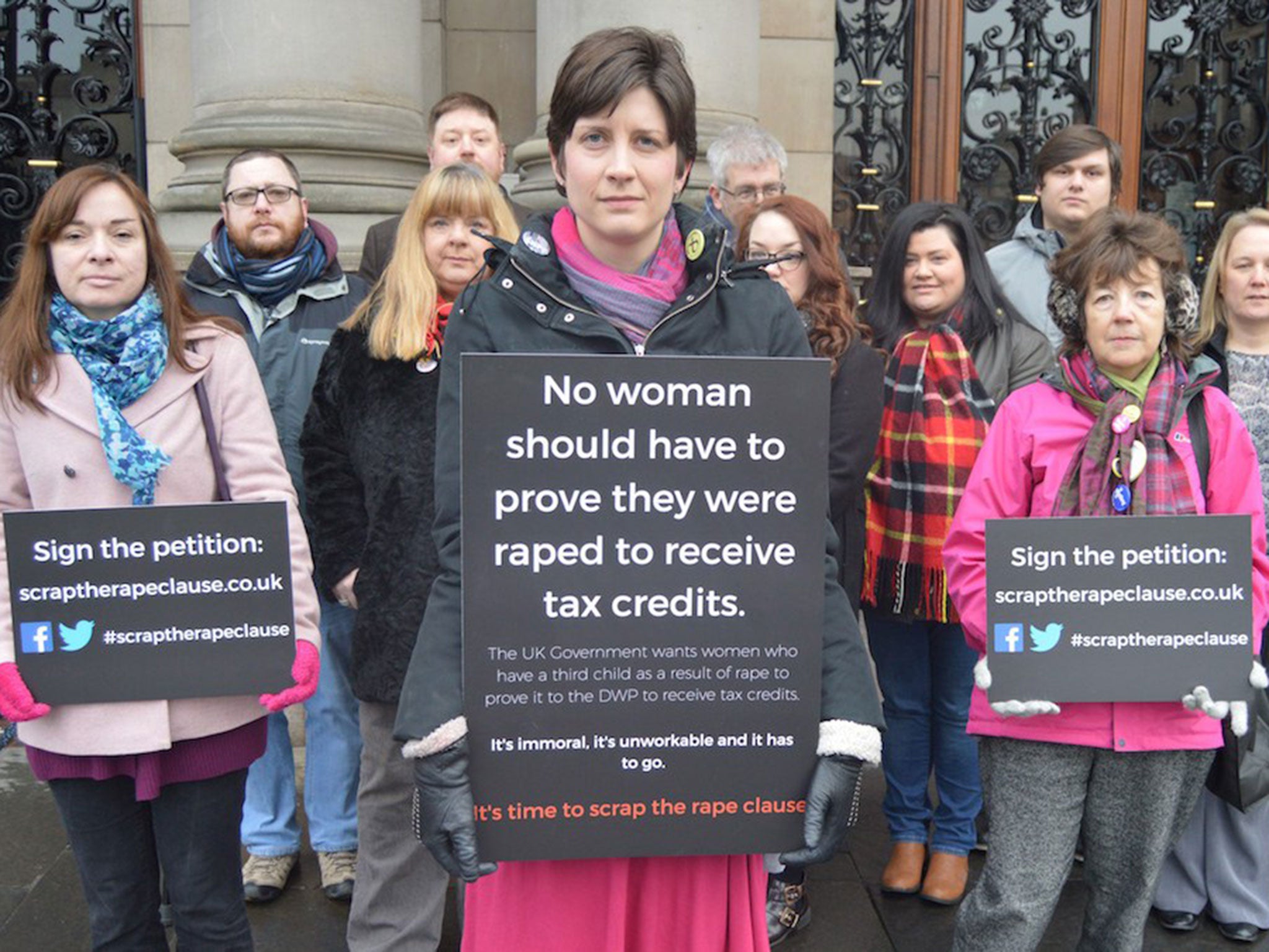 SNP MP Alison Thewliss with campaigners in Glasgow