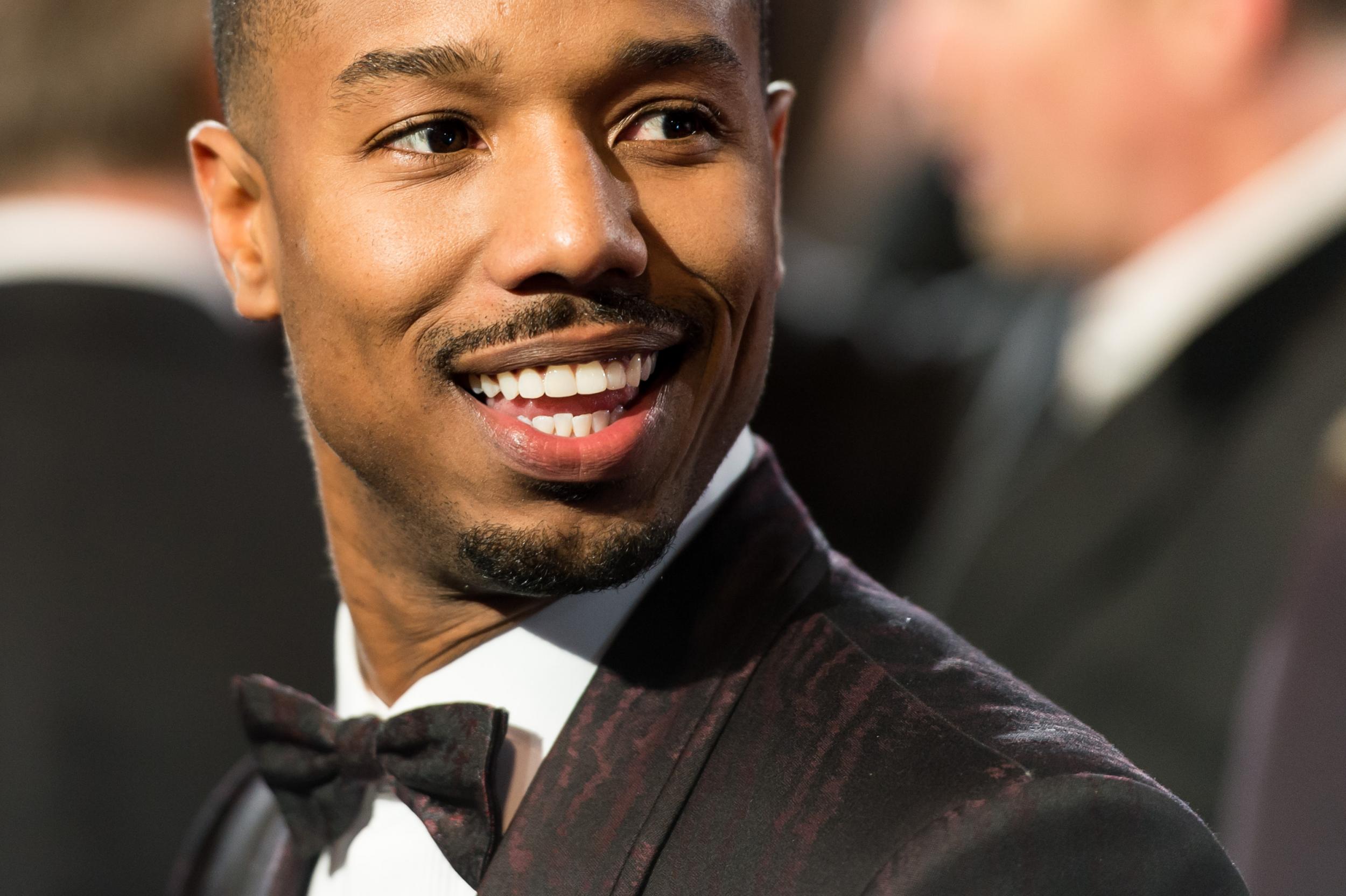 Michael B Jordan at the European premiere of Creed