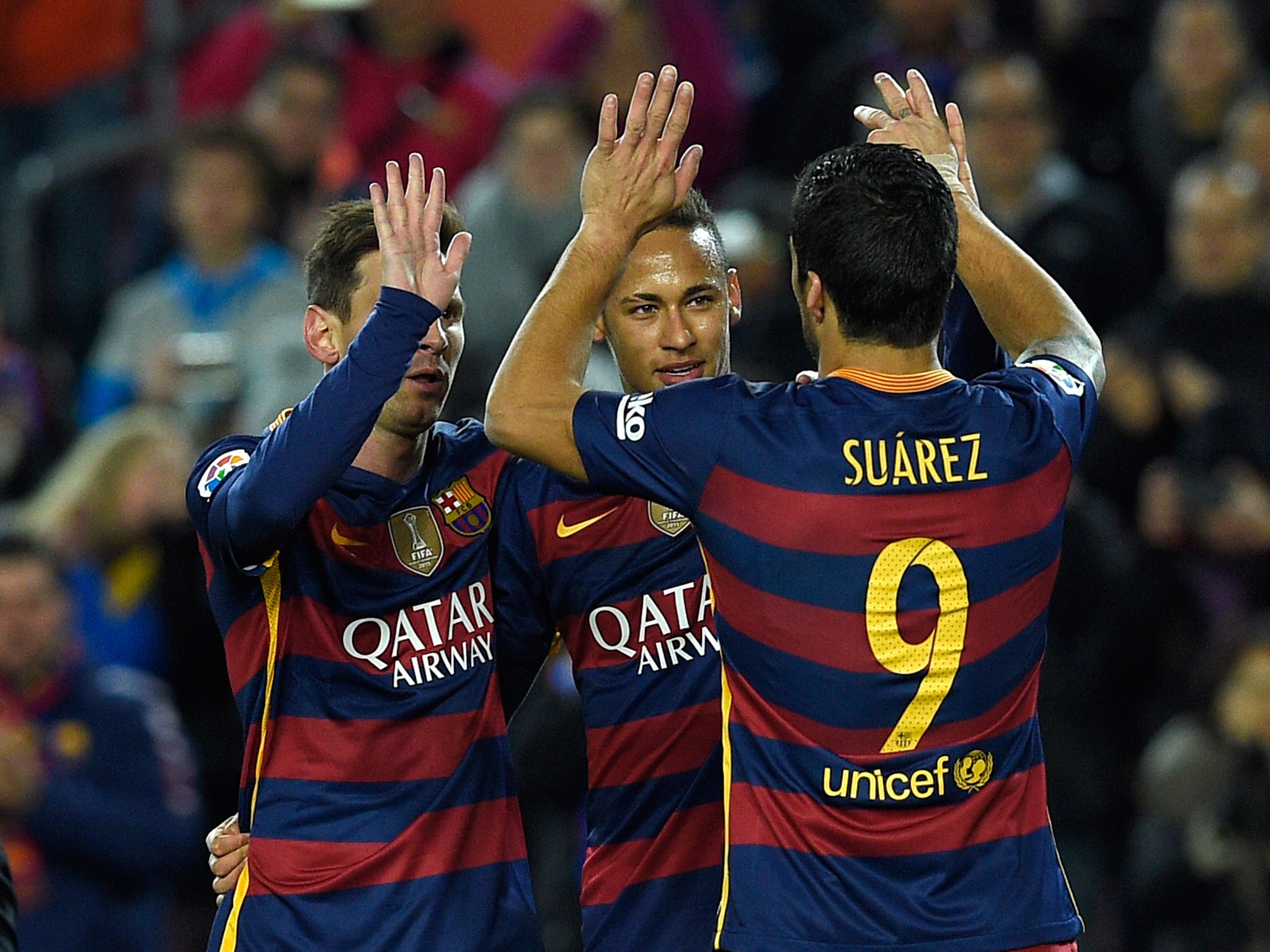 Lionel Messi, Neymar and Luis Suarez