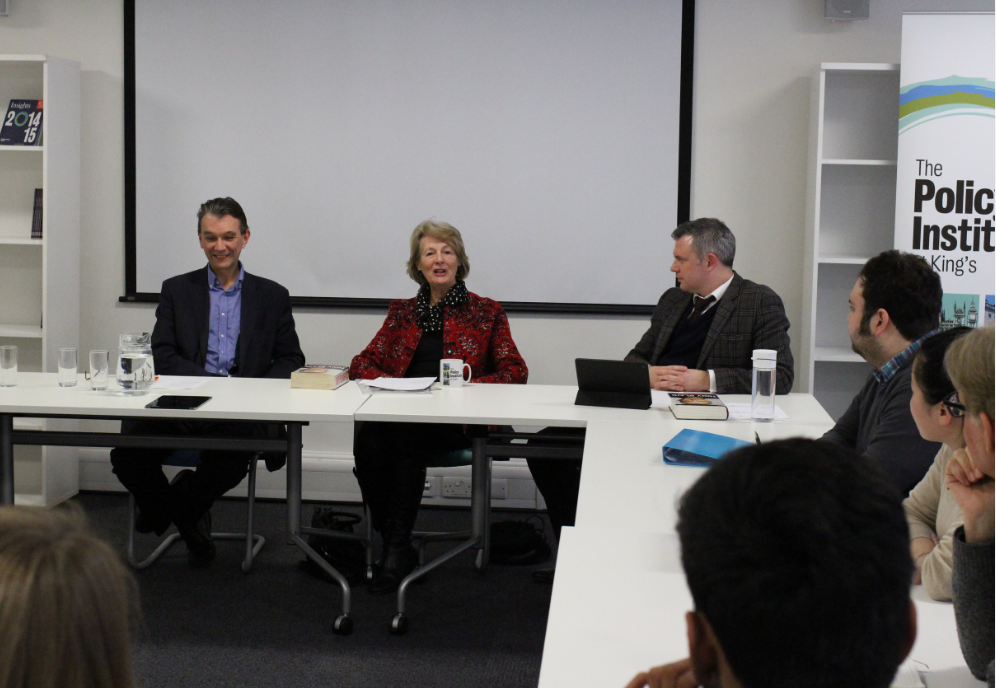 Margaret Jay (centre) with Jon Davis and me