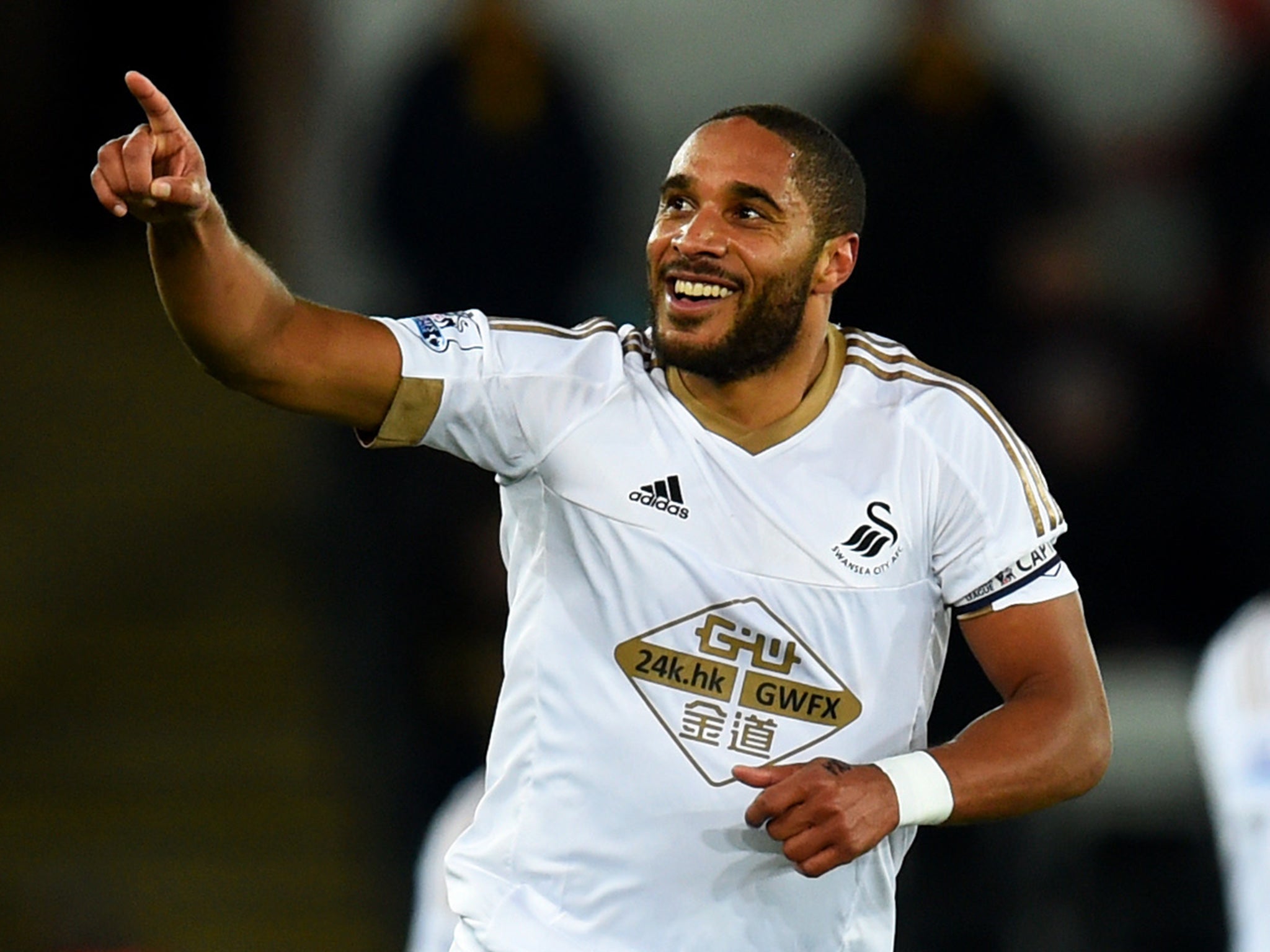 Ashley Williams celebrates opening the scoring