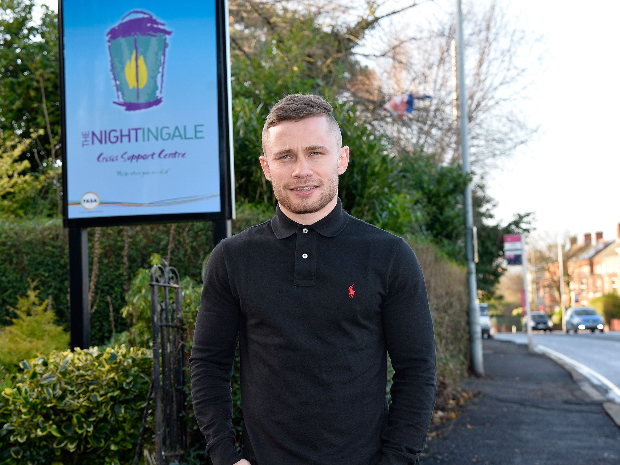 Carl Frampton outside the Nightingale Crisis Support Centre in Belfast, of which he is a patron