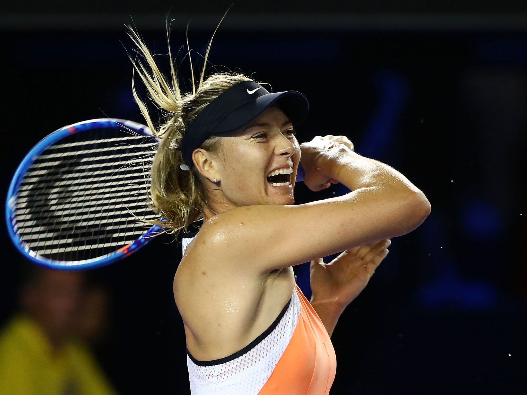 Maria Sharapova cruised through the second round with a 6-2, 6-1 win over Aliaksandra Sasnovich