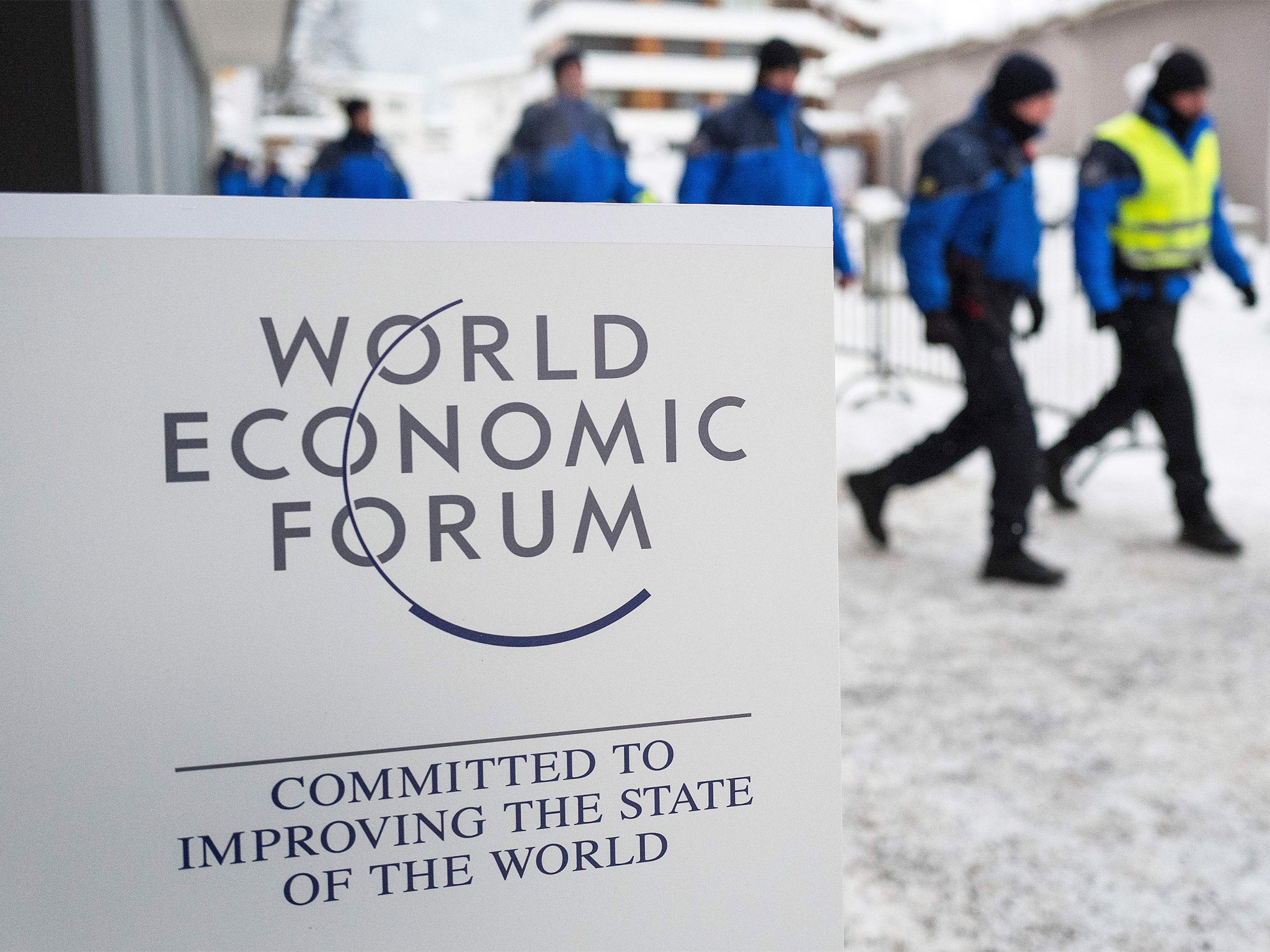 The event at Davos sees the world's rich and powerful gather in a snow-blanketed Swiss ski resort