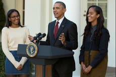 Sasha Obama seen for first time since missing father's farewell speech