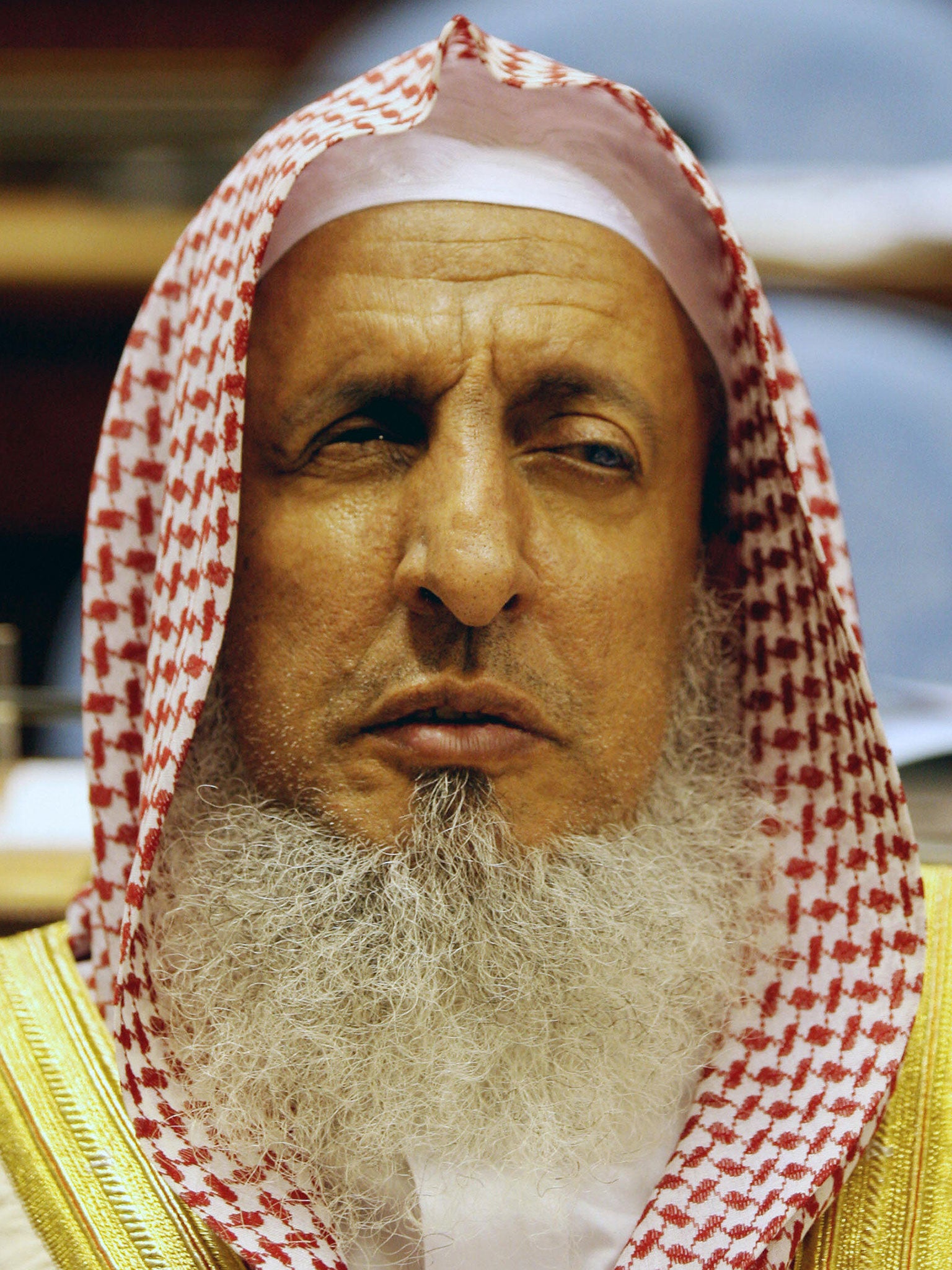 Sheikh Abdul Aziz bin-Abdullah al-Sheikh, the Saudi Grand Mufti, at the Shura Council in Riyadh in 2008