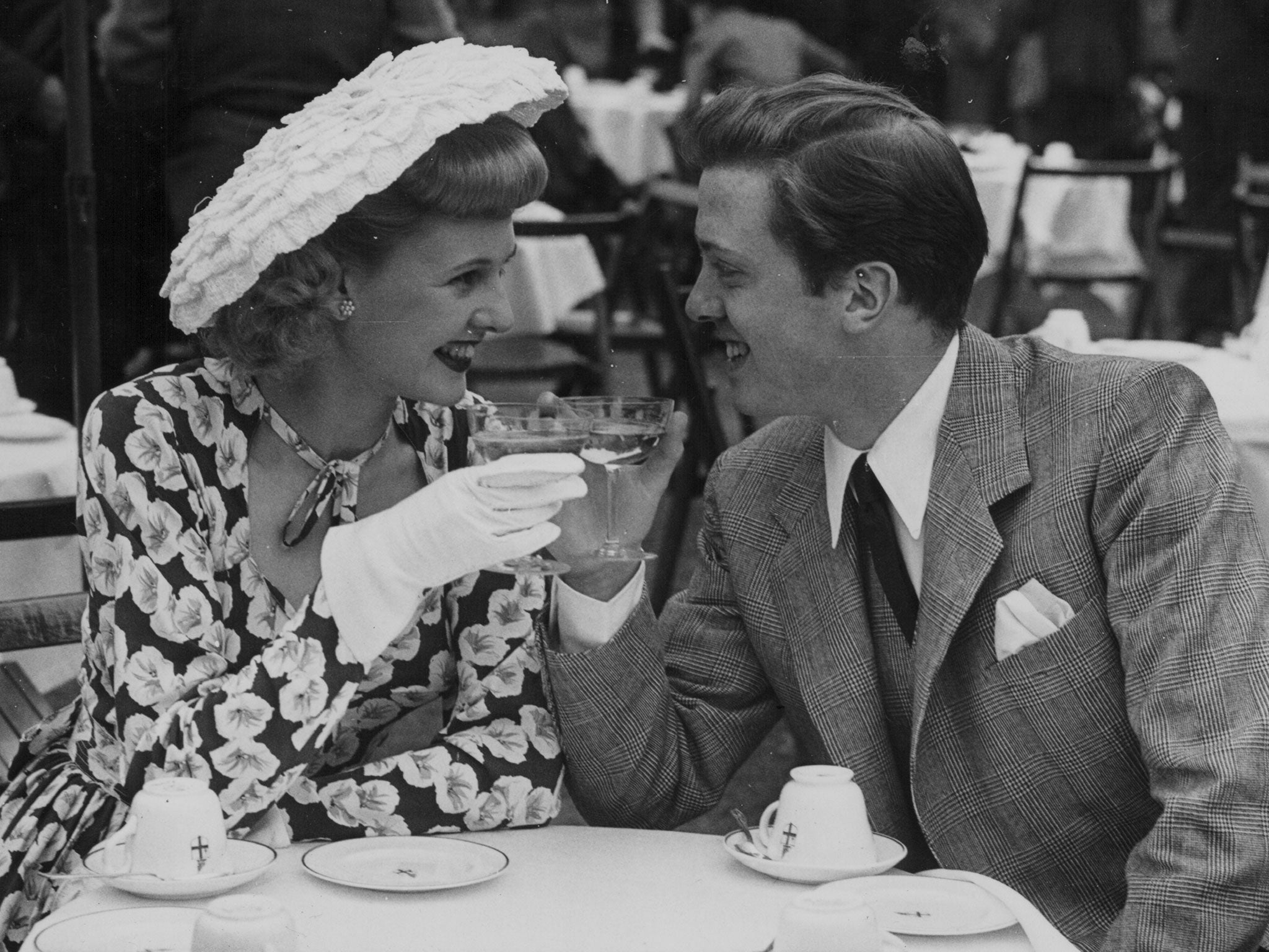 Sim and Richard Attenborough at the Film Garden Party, Morden Hall Park, Surrey in 1948