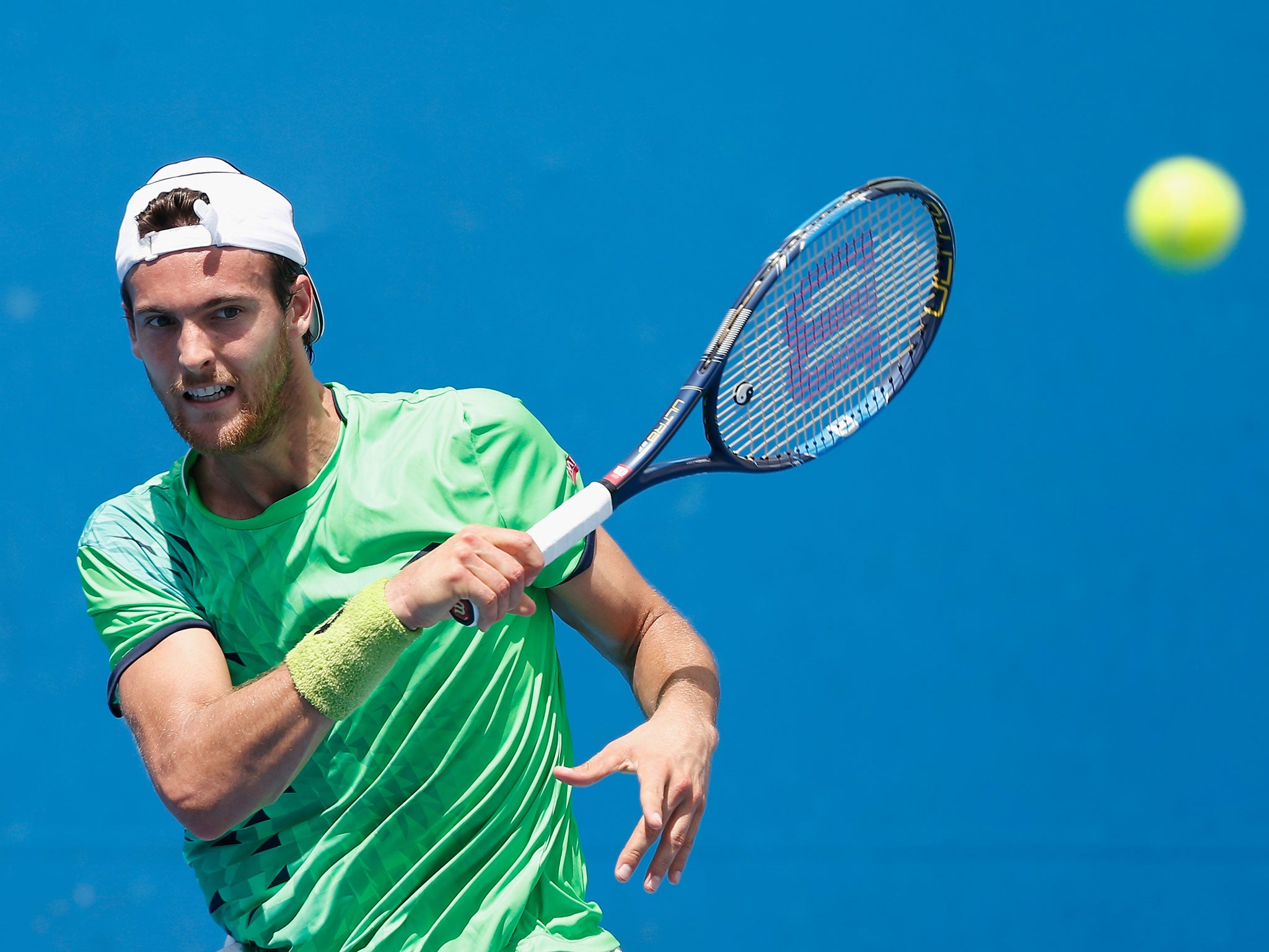 Andy Murray takes on Portugal’s Joao Sousa, pictured, in the next round at Melbourne Park