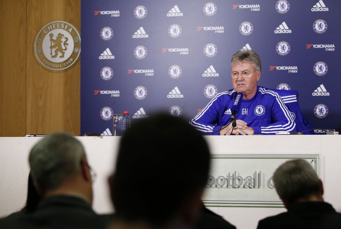 Guus Hiddink during his pre-match press conference