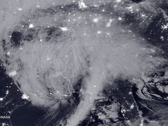 Aerial view of Storm Jonas Nasa