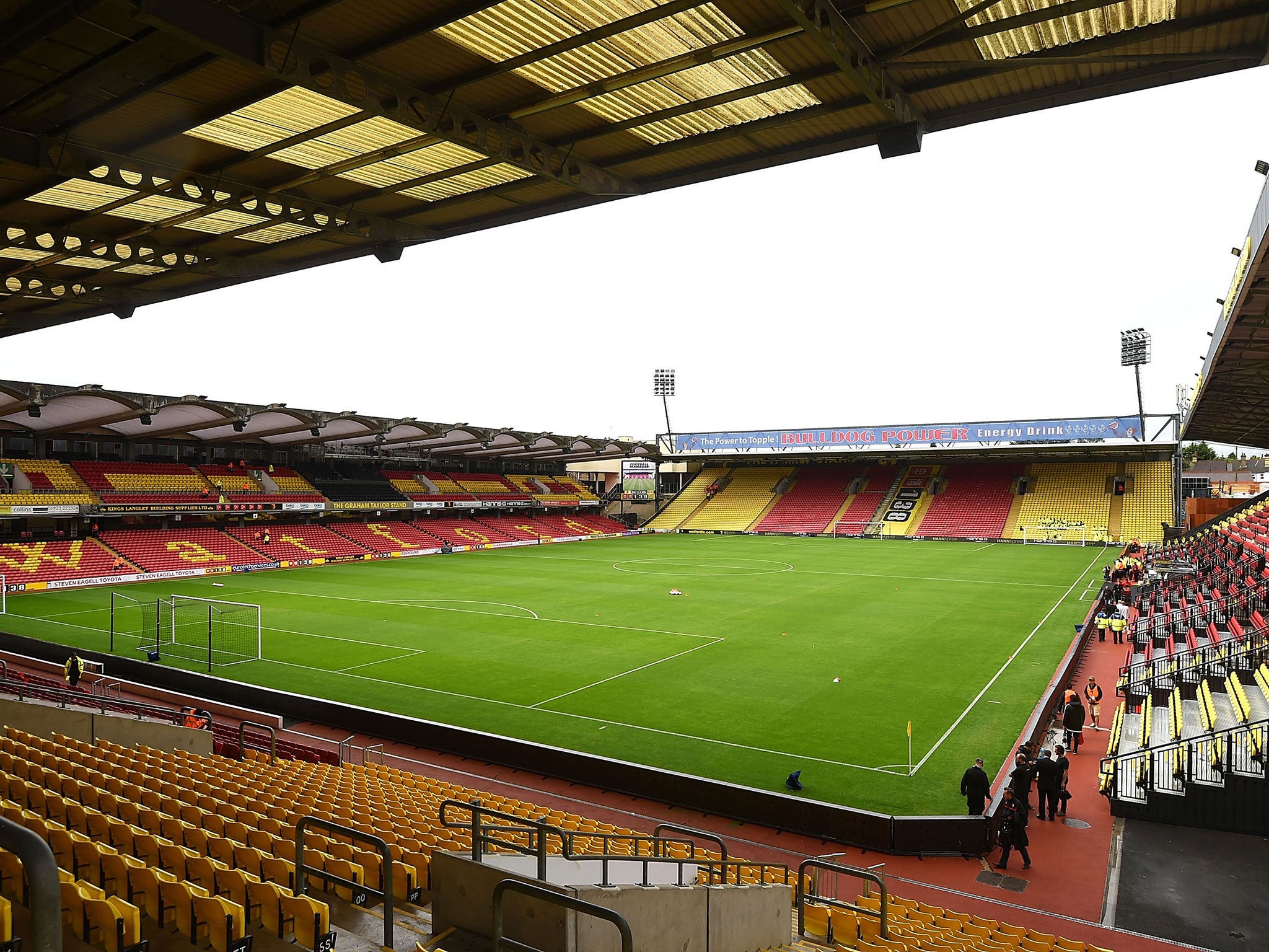 A view of Watford's Vicarage Road stadium