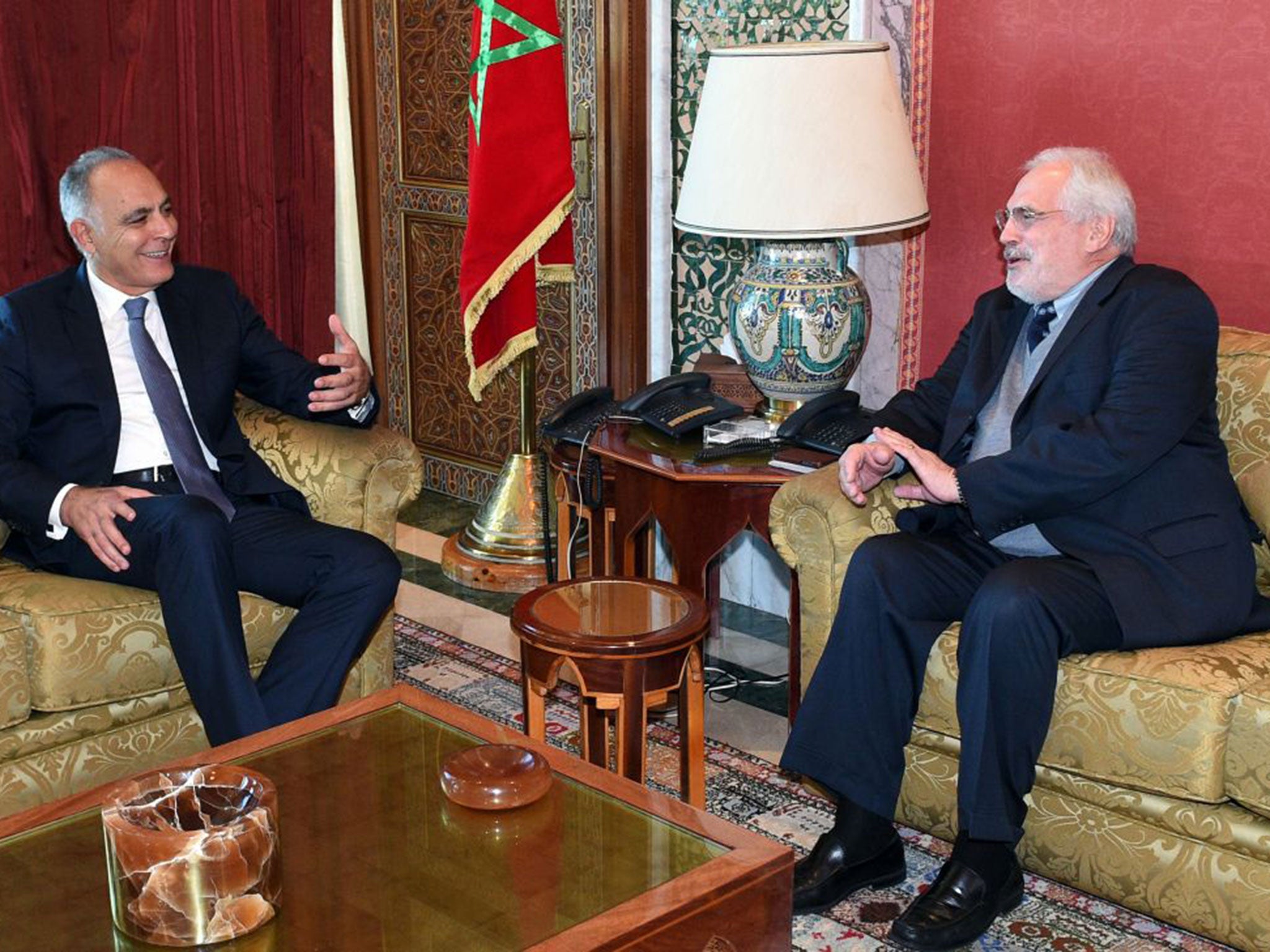 Christopher Ross with foreign minister Salaheddine Mezouar