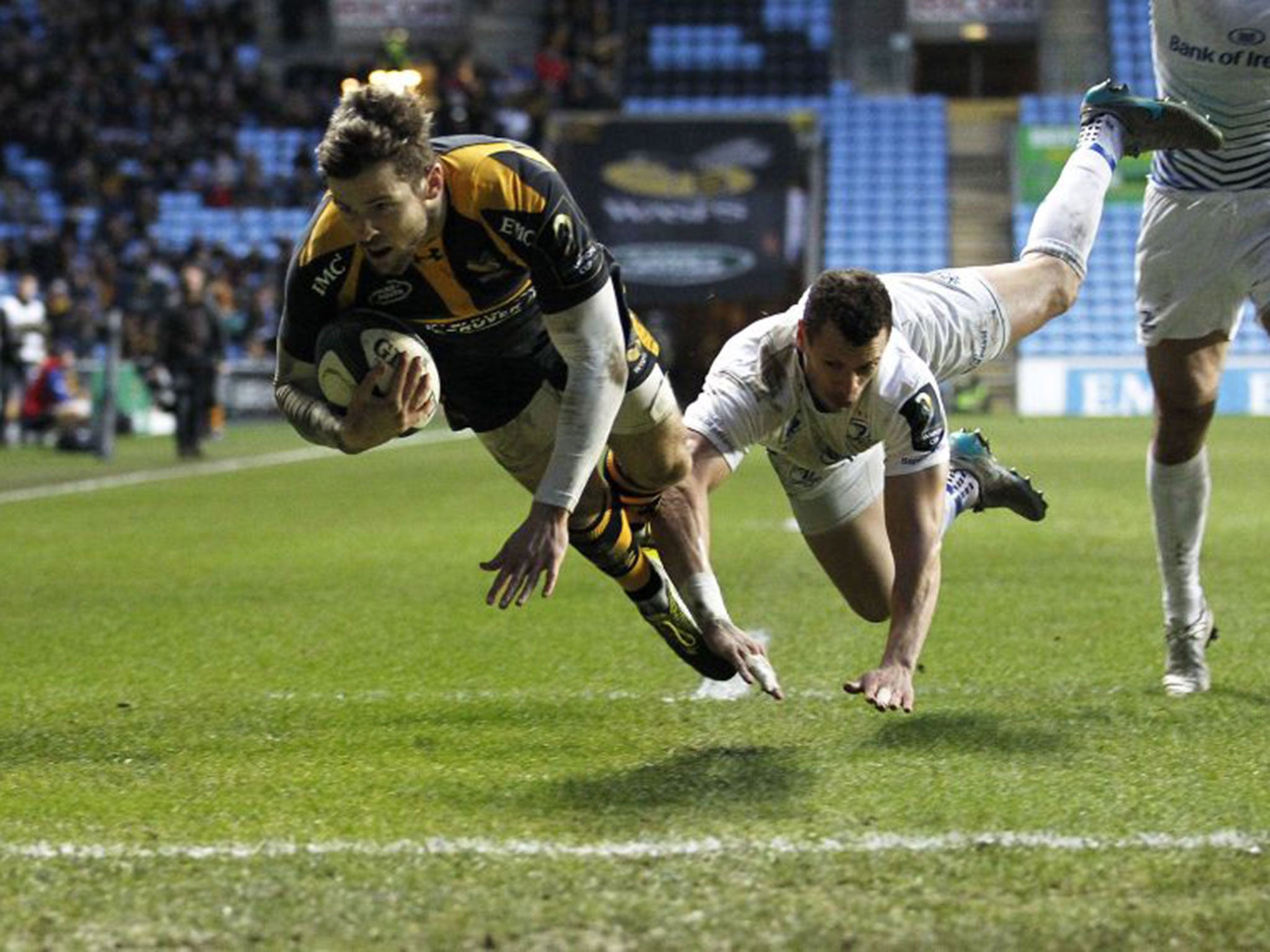 Artful dodger: Elliot Daly scores Wasps’ third try to strengthen his England case ahead of the Six Nations