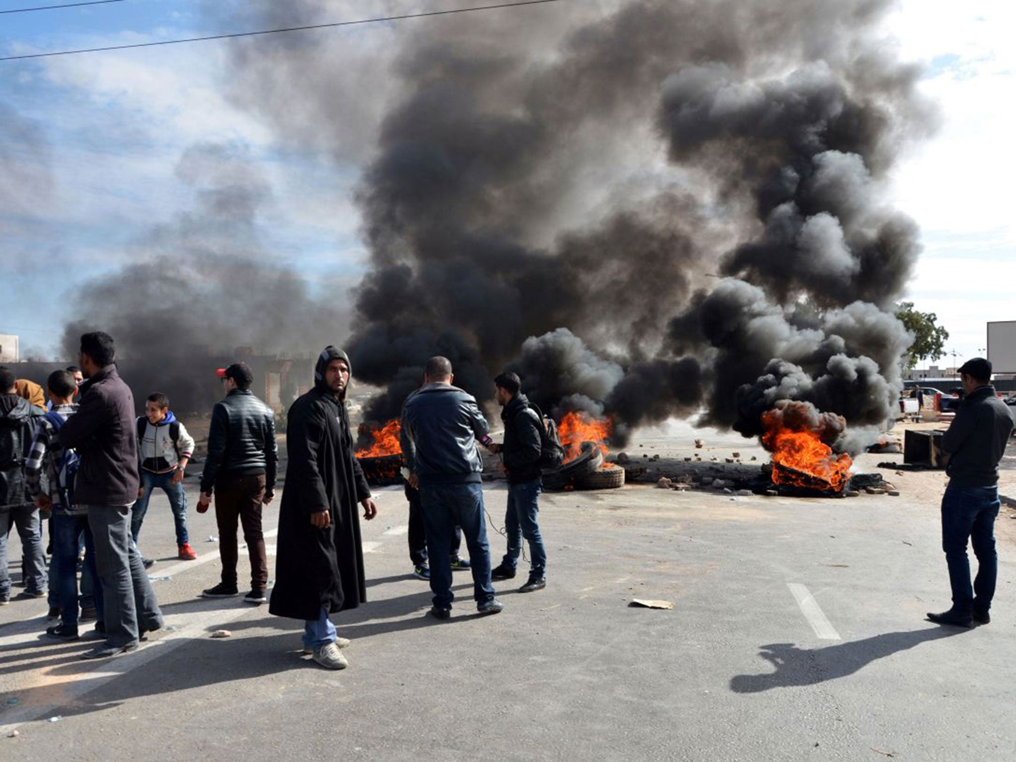 Burning tyres in Ben Guerdane last week