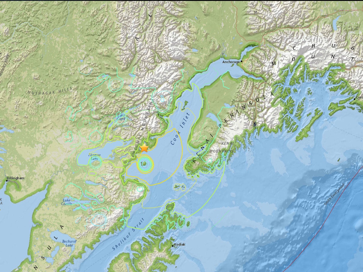 The area effected by the earthquake