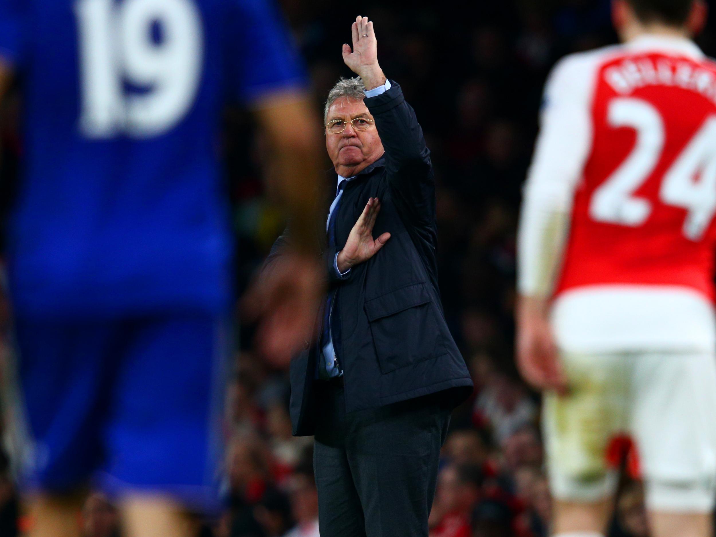 Hiddink gives his Blues players instructions