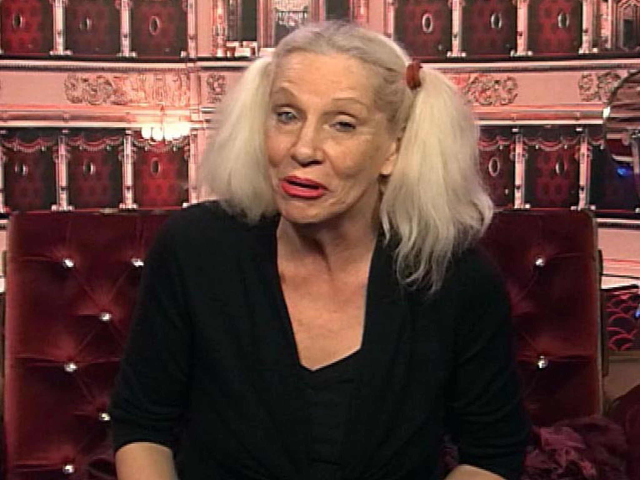 Angie Bowie in the ‘Celebrity Big Brother’ diary room after hearing of her exhusband’s death