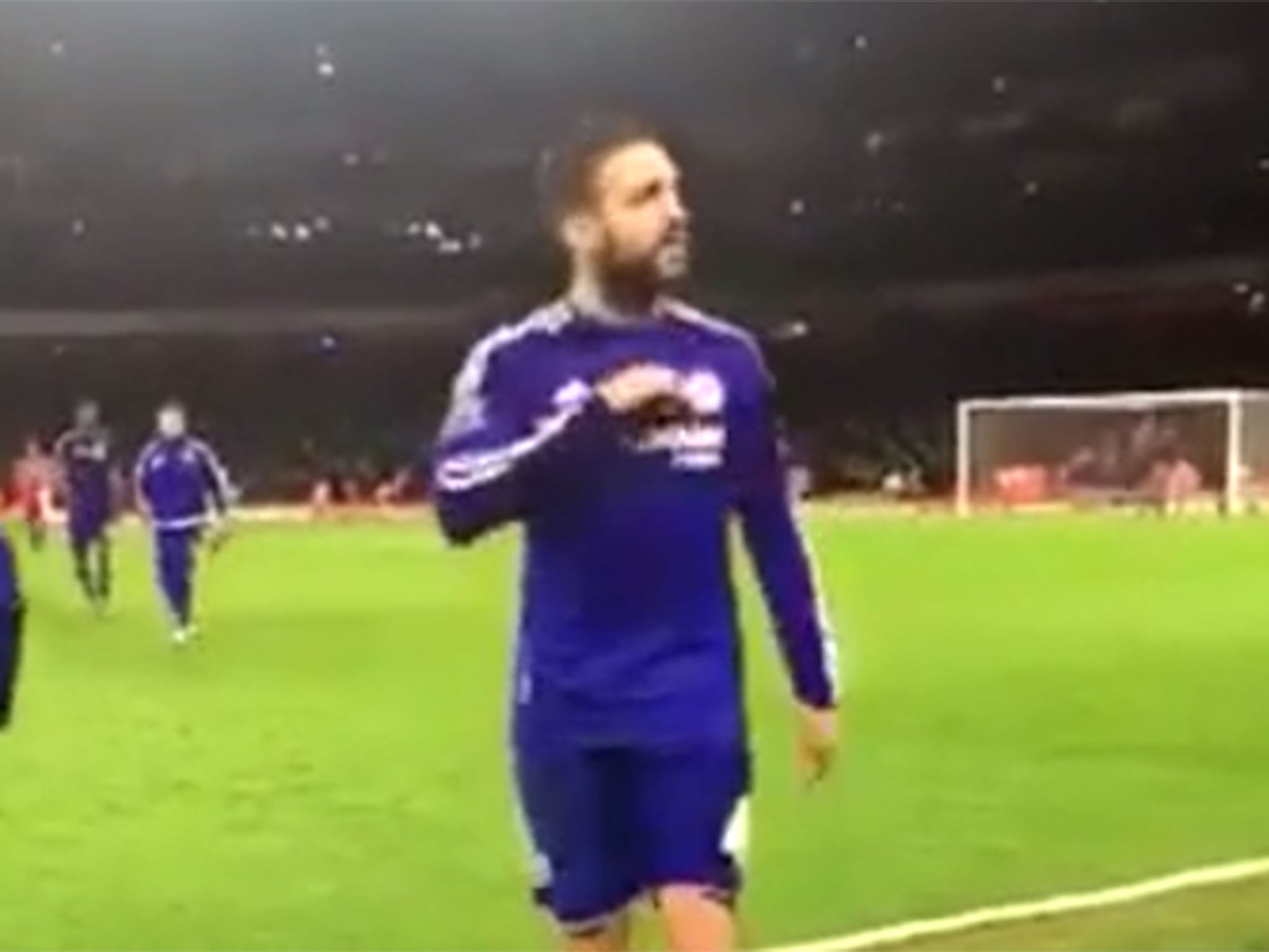 Cesc Fabregas as he left the pitch at the Emirates