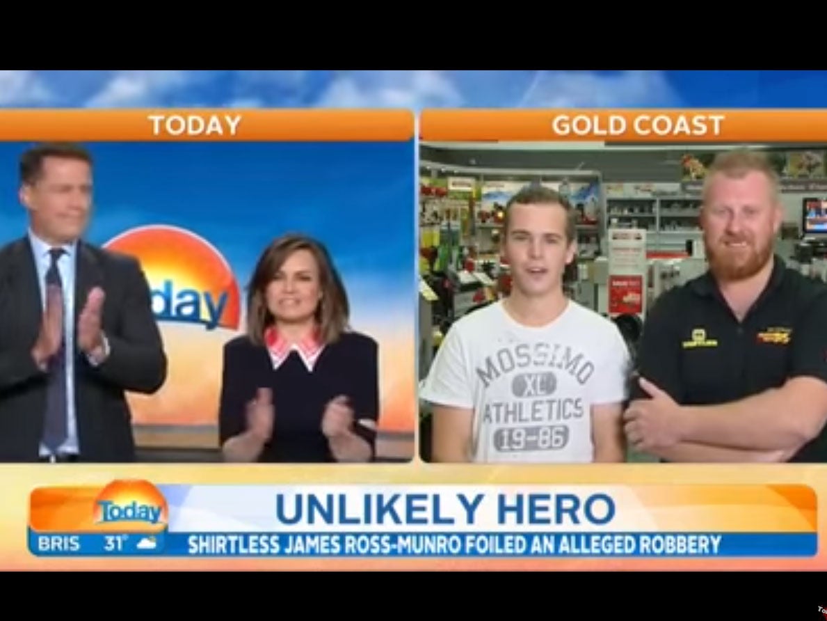 The Channel 9 interview with Kane Wiblen (third left) and James Ross-Munro.