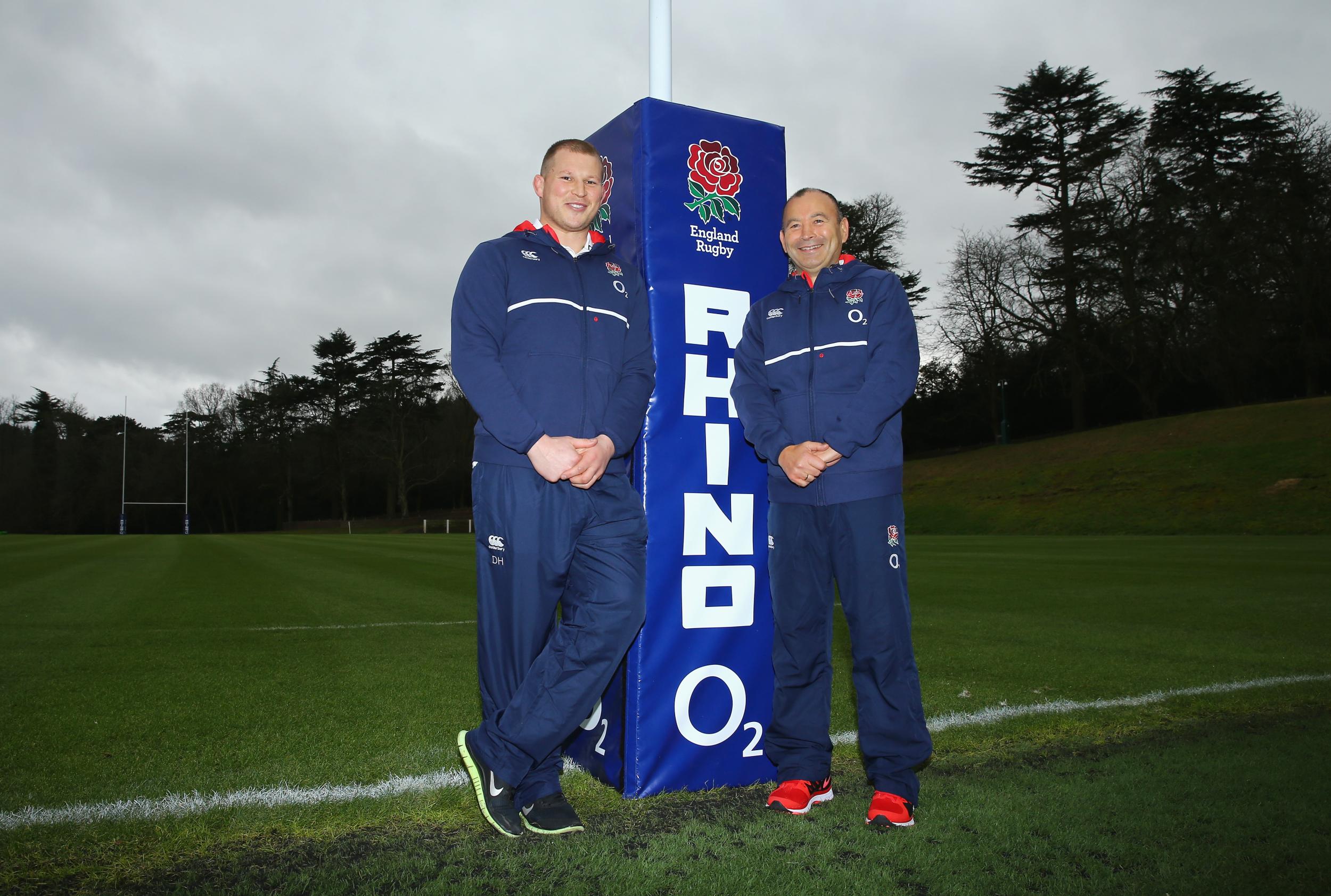 New captain Dylan Hartley with head coach Eddie Jones