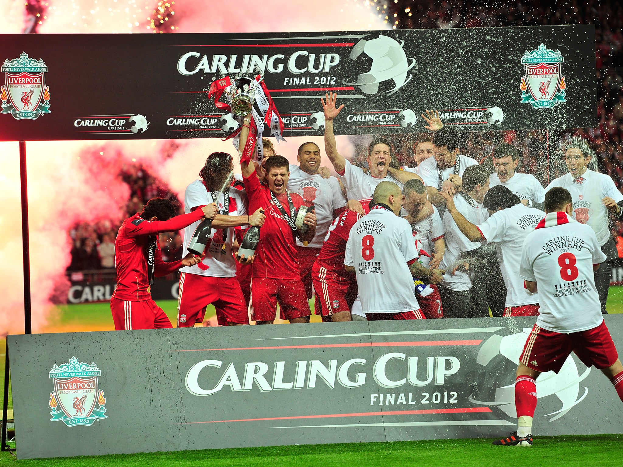 Liverpool's last trophy, the League Cup in 2012