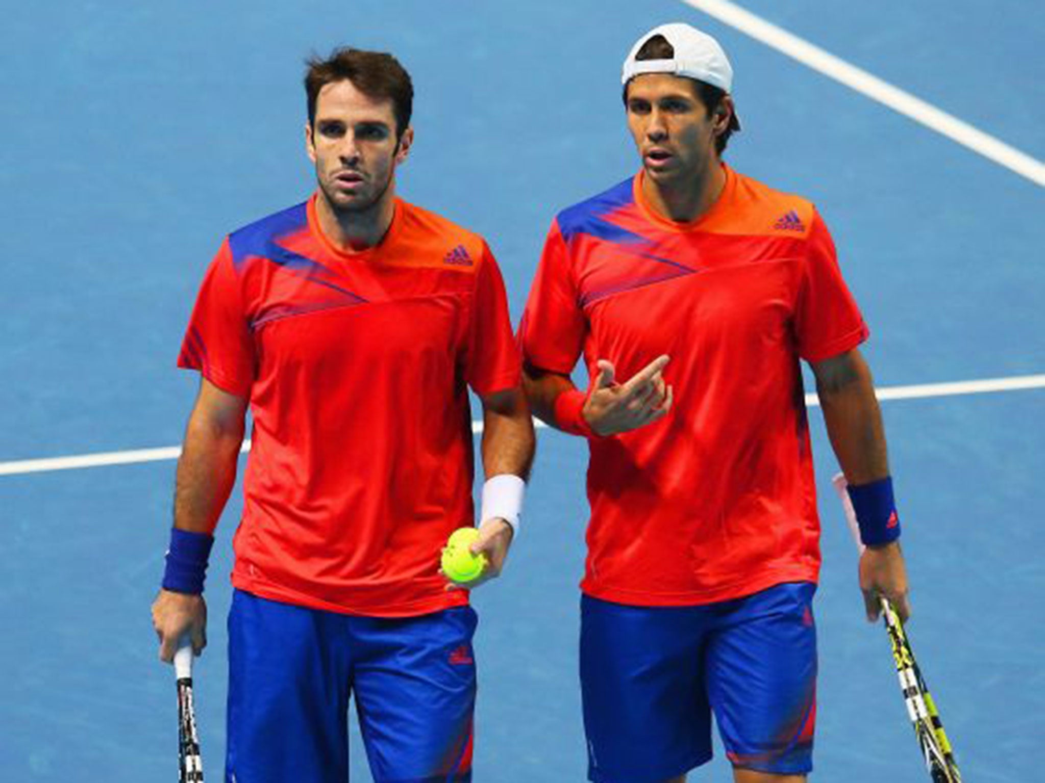 Fernando Verdasco, right, and David Marrero, who said he had a knee injury