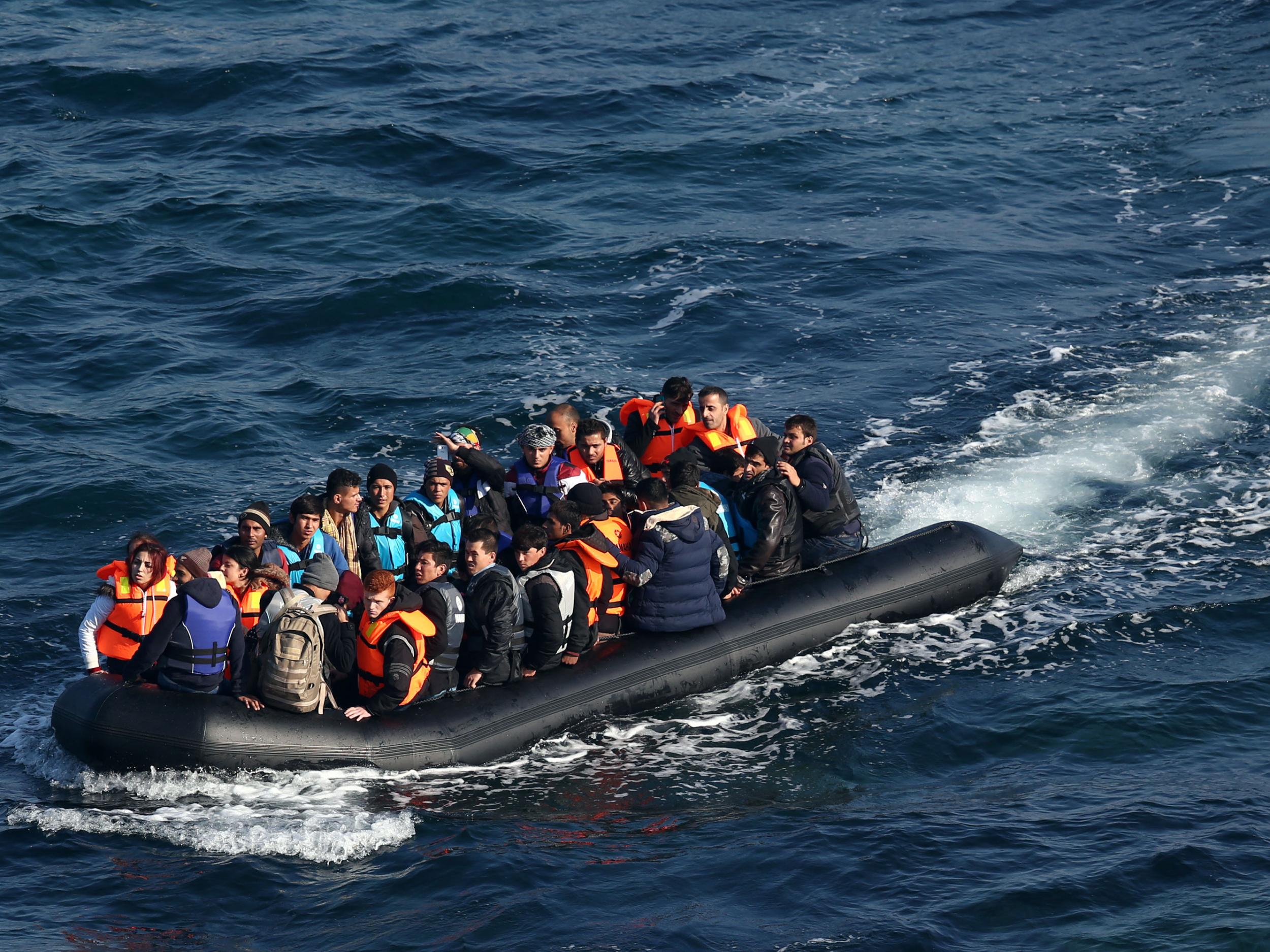 Rafts and boats continue to make the journey from Turkey to Lesbos each day as thousands flee conflict in Iraq, Syria, Afghanistan and other countries