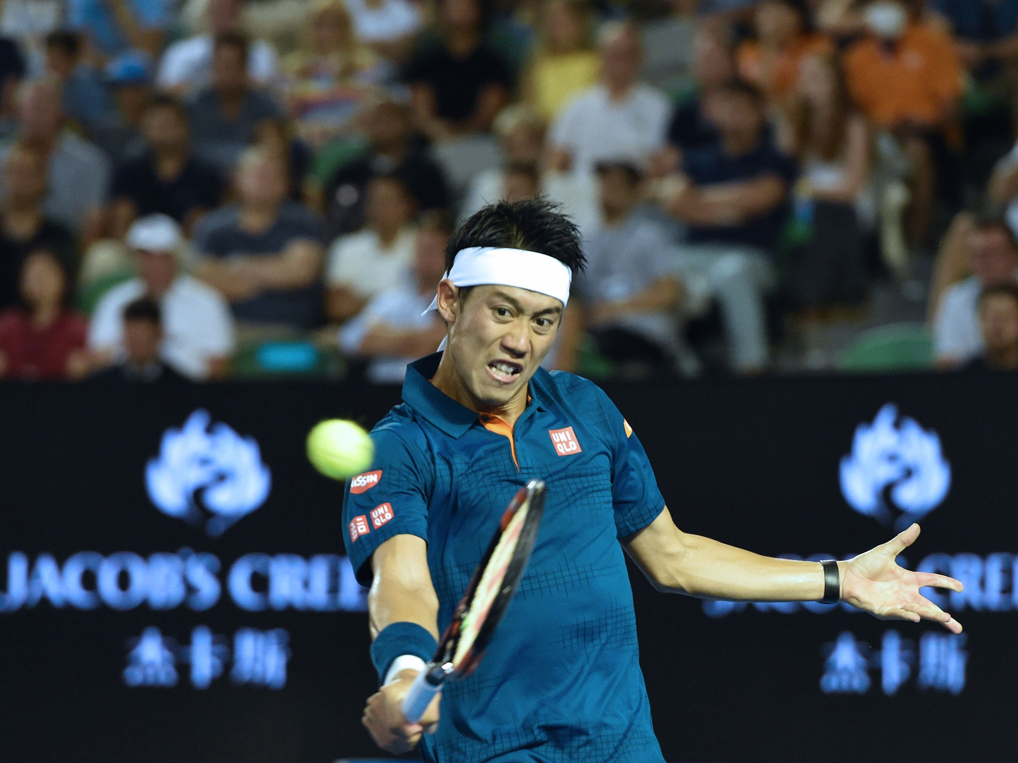 Kei Nishikori was knocked out by Novak Djokovic